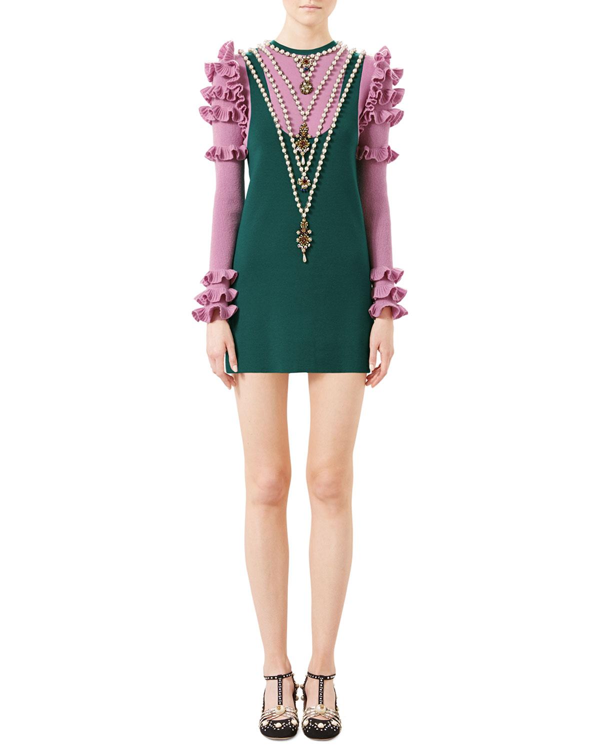 gucci green floral dress