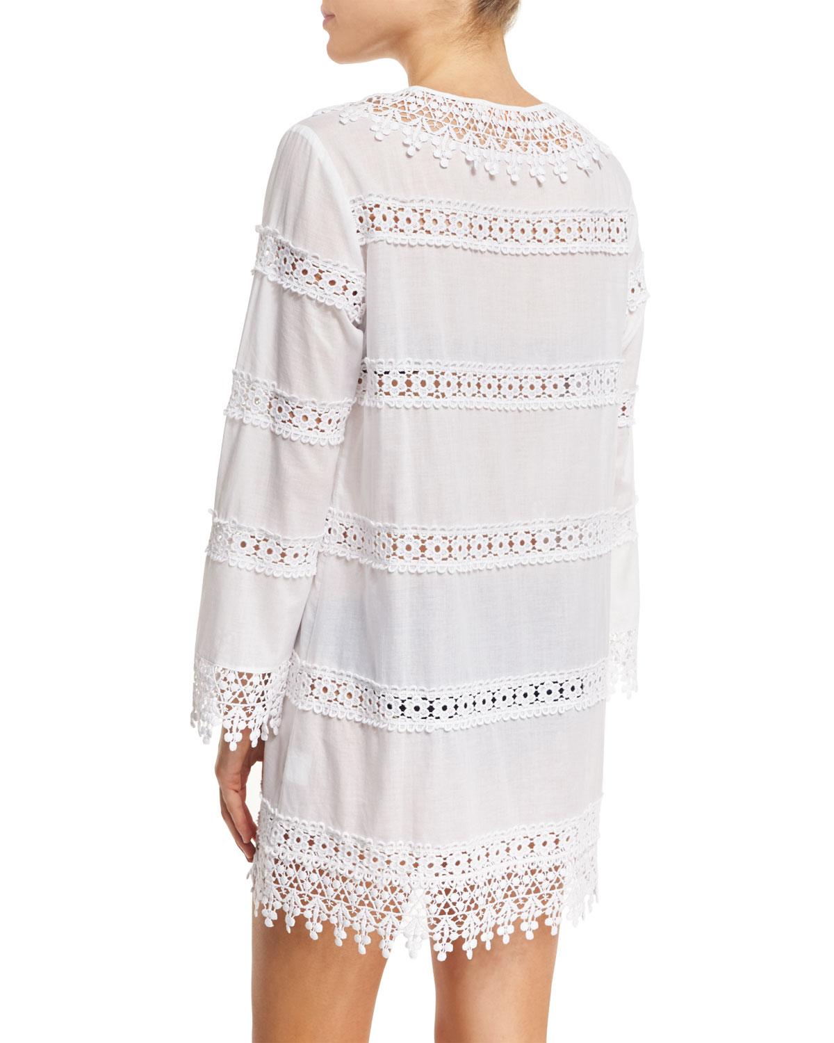 Lyst - Tory Burch Crochet Lace Coverup Dress in White