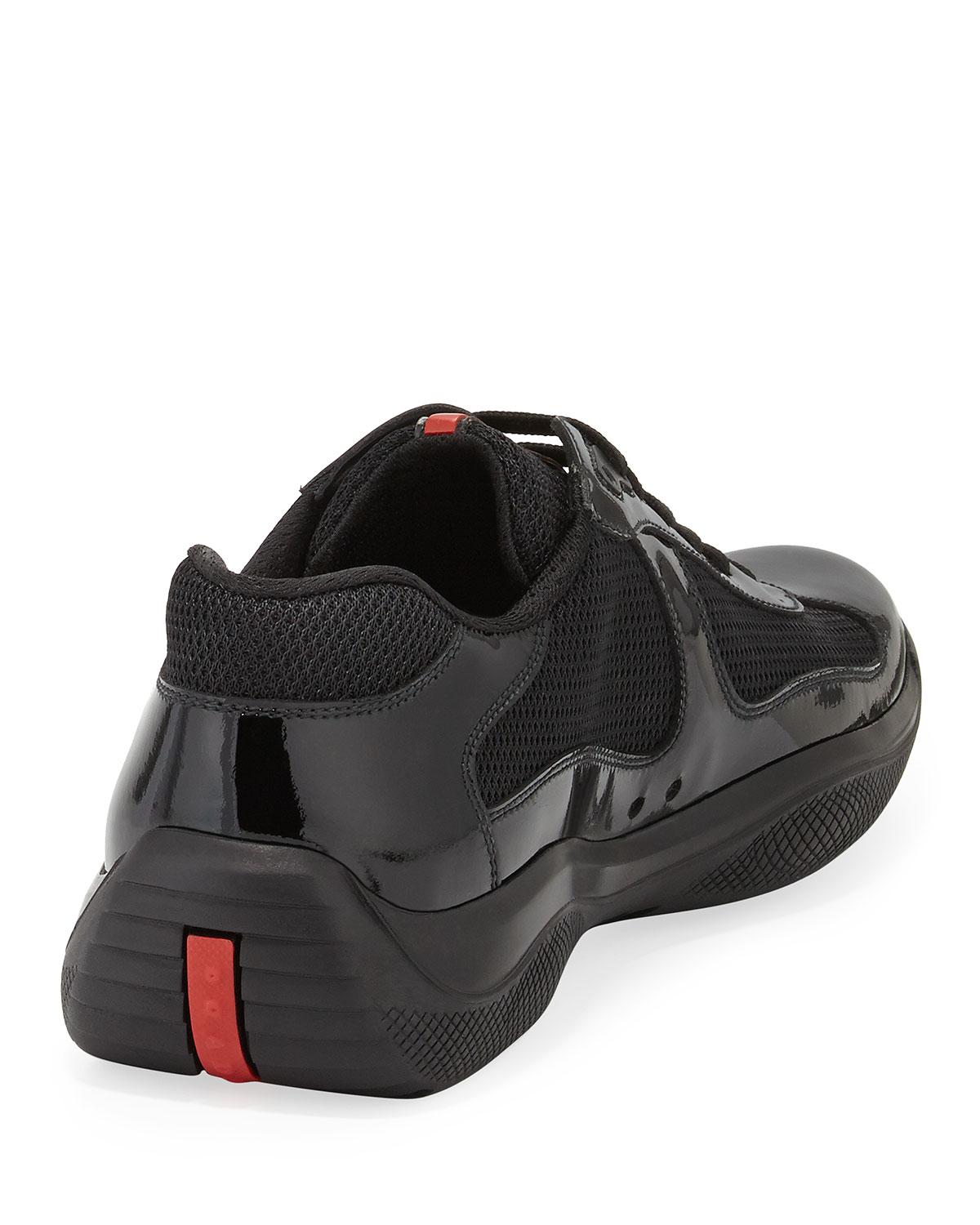Lyst Prada Punta Ala Patent Leather Sneaker In Black For Men