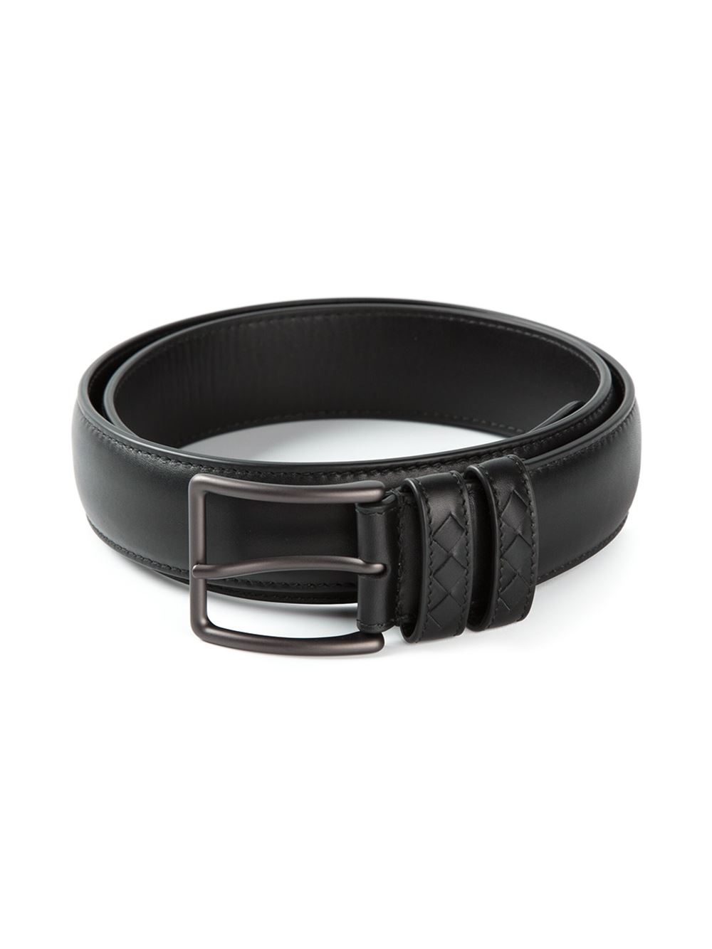 Lyst - Bottega Veneta Silver Buckle Belt in Black for Men