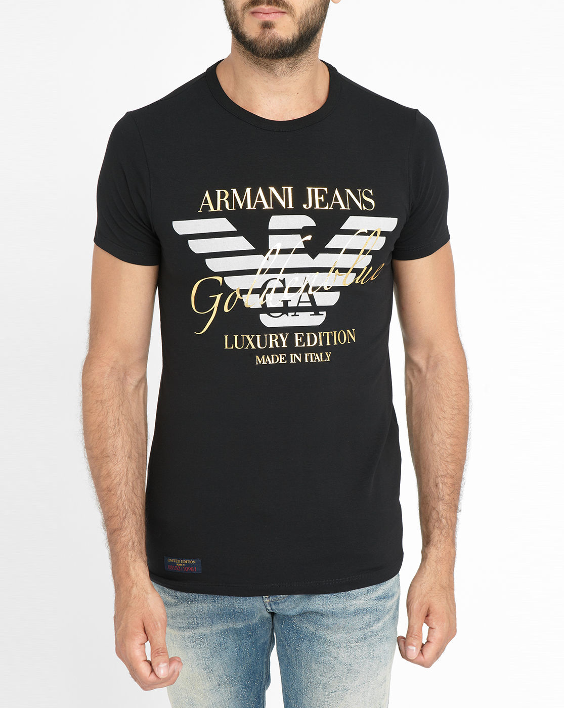 Armani jeans Black Numbered Limited Edition Aj Logo Gold Letters Round ...