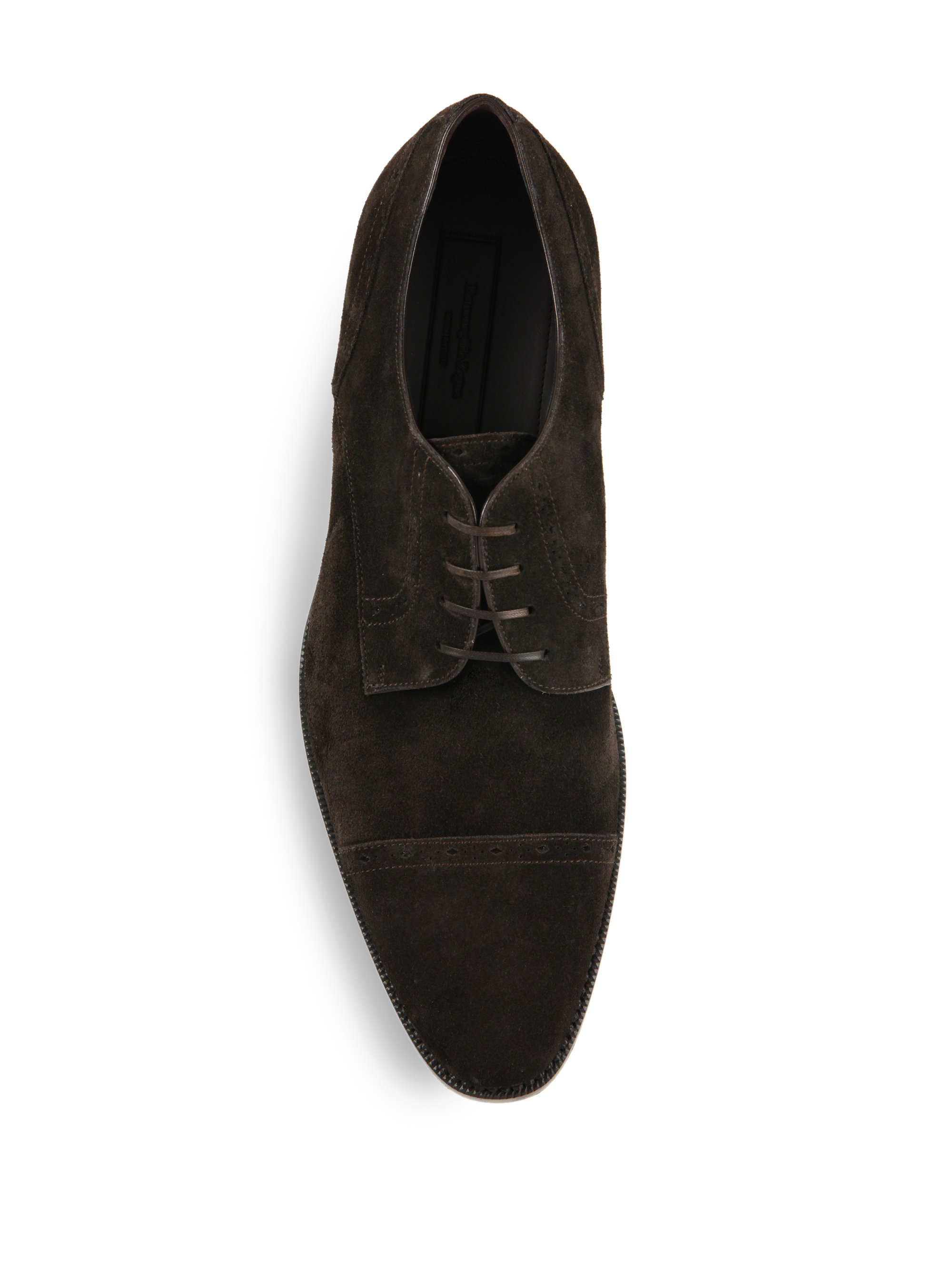 mens brown suede cap toe shoes