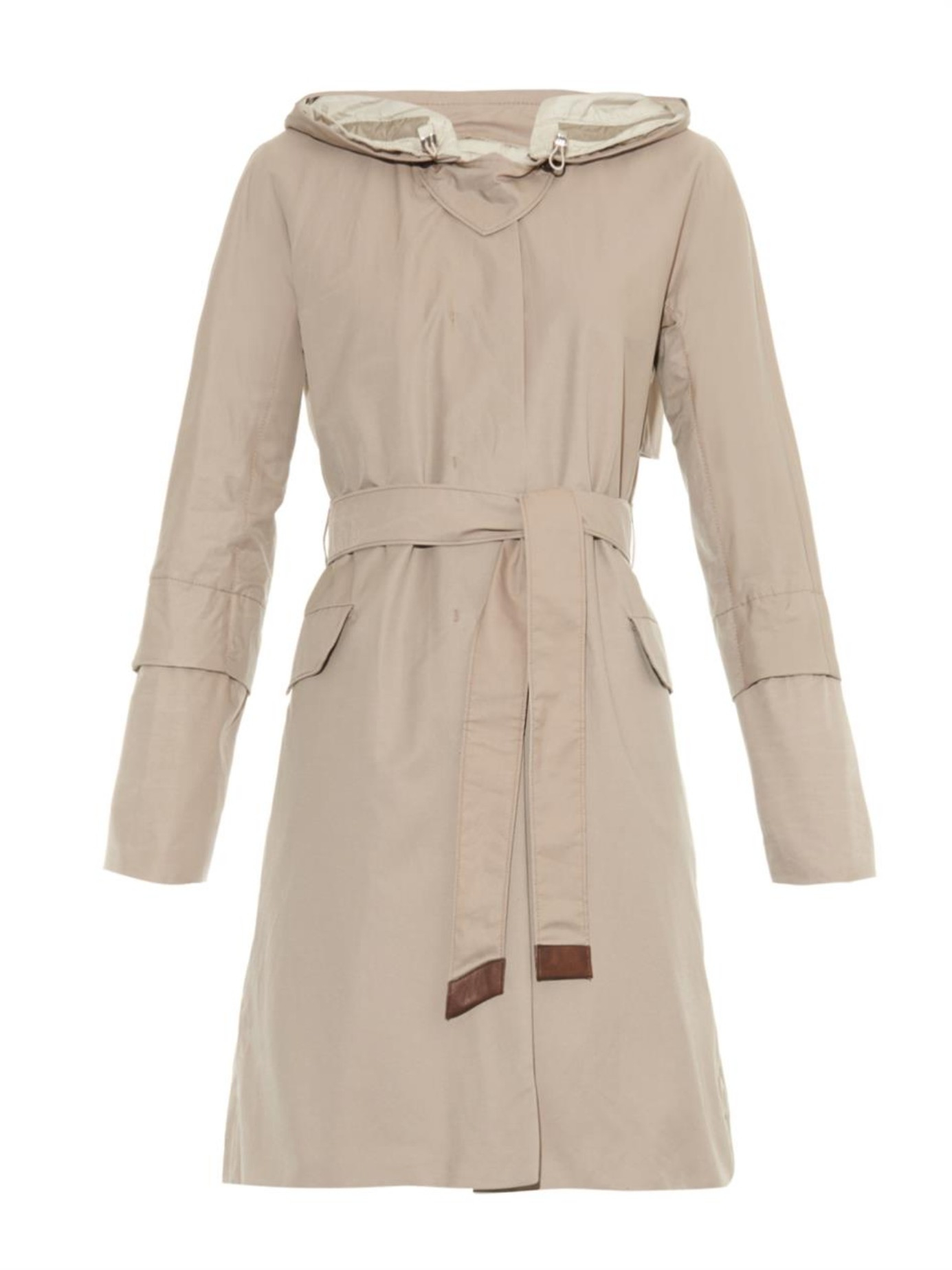 Max Mara Leather Desert Reversible Trench Coat in Beige (Natural) - Lyst