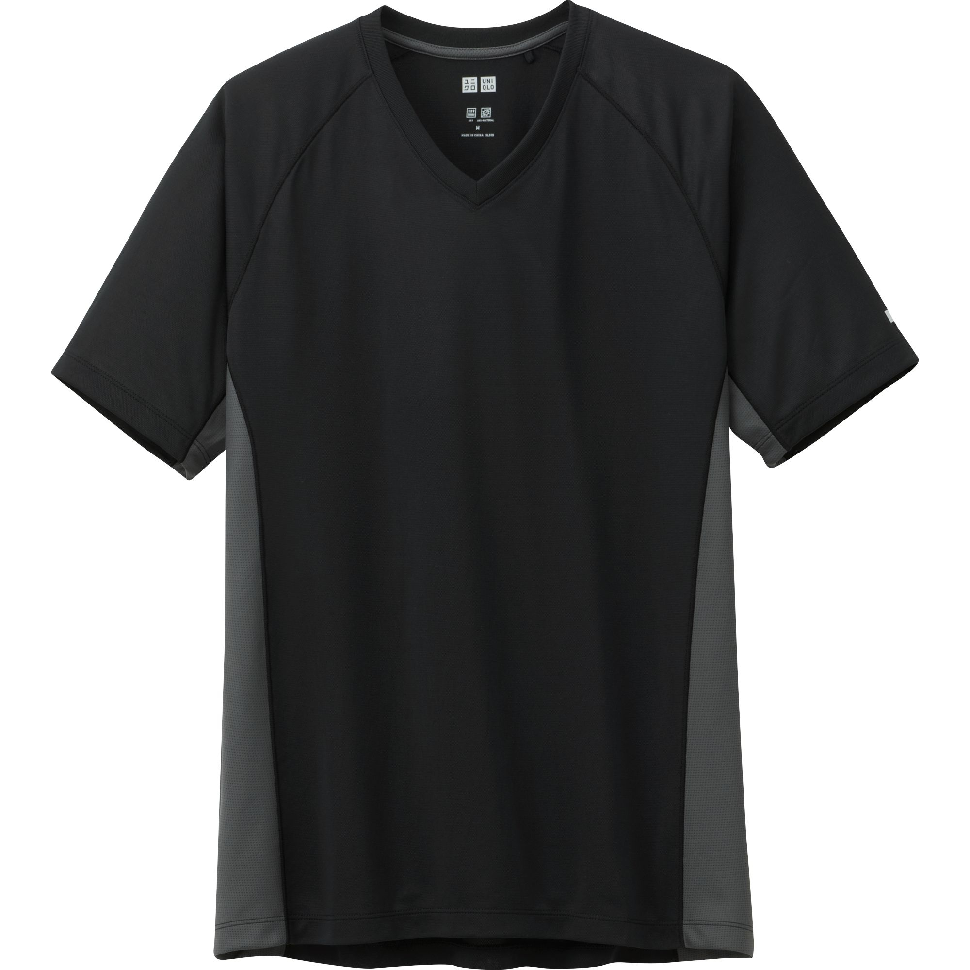 Uniqlo Men Dry Mesh V Neck Short Sleeve T Shirt in Black for Men | Lyst