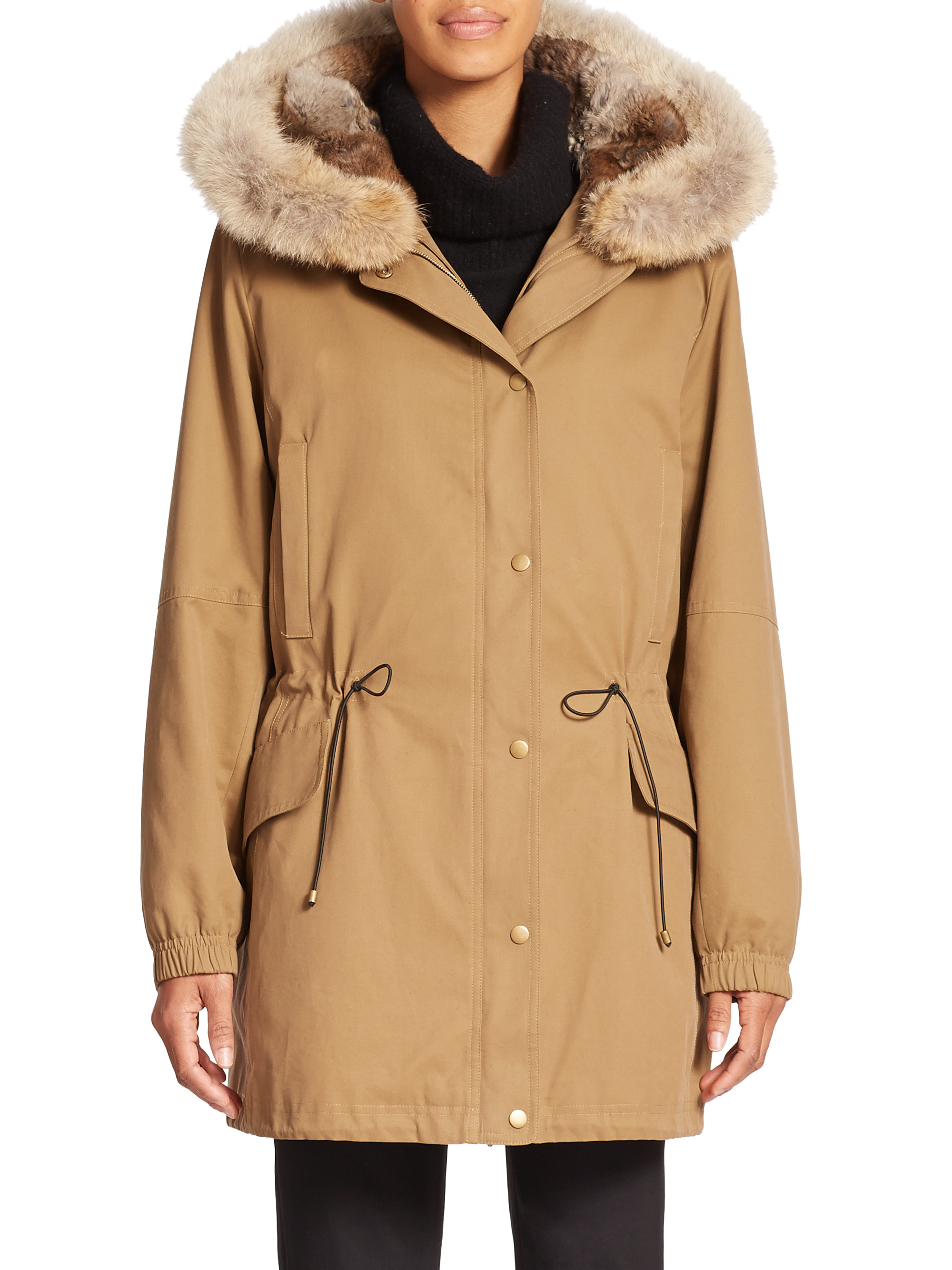 Lyst Vince Furlined Parka in Green