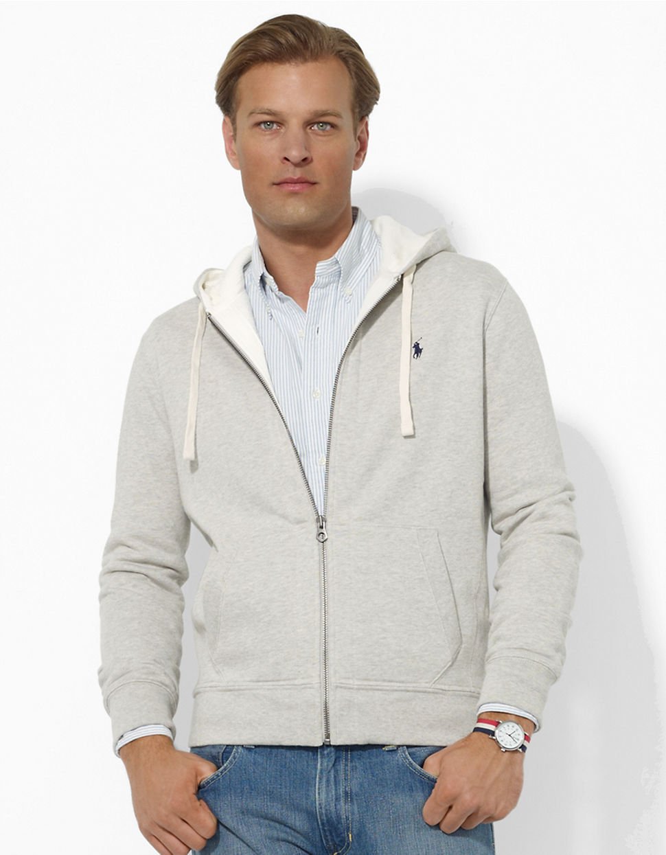 Polo ralph lauren Full-Zip Fleece Hoodie in Gray for Men (LIGHT SPORT ...