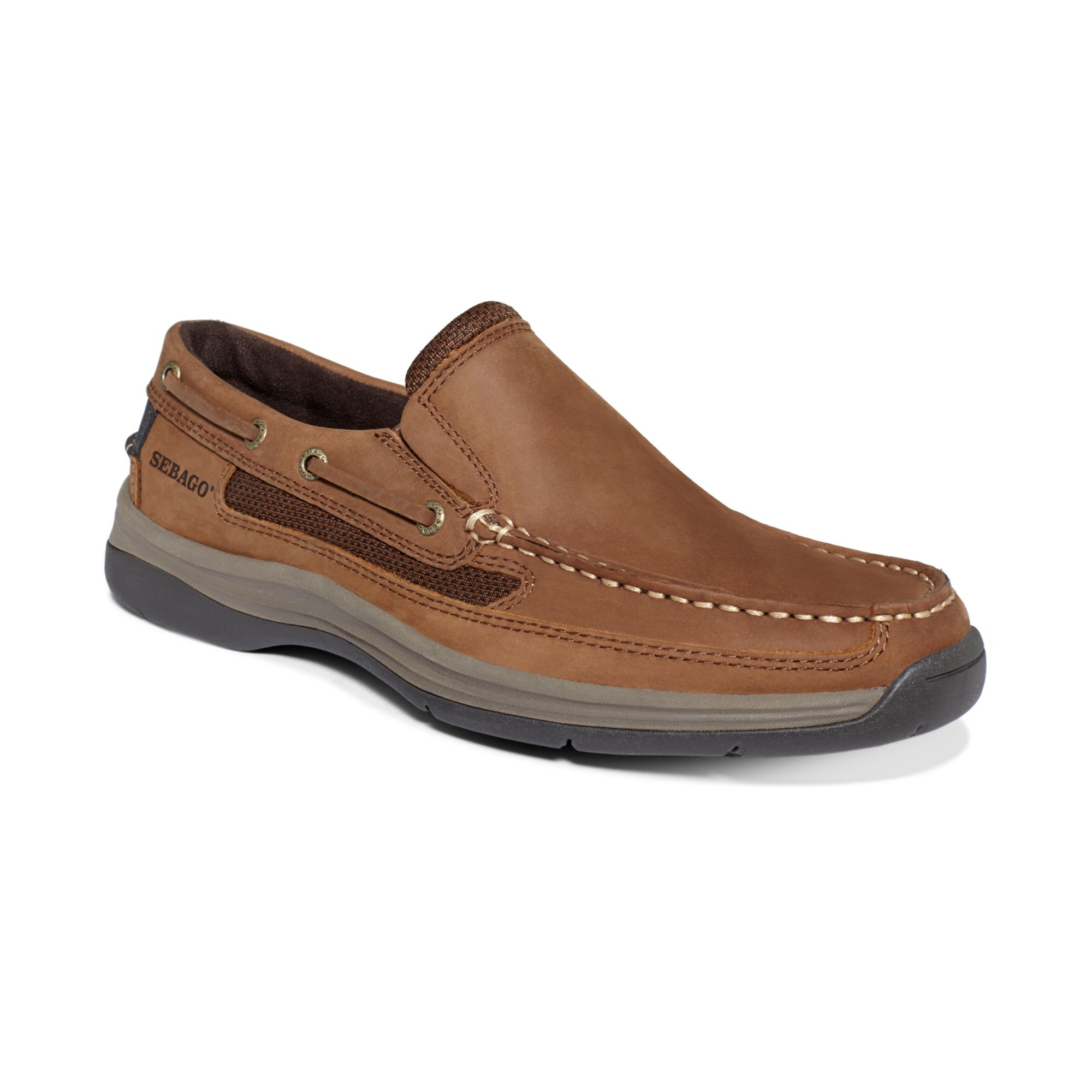 Sebago Bowman Slip On Boat Shoes in Brown for Men (Chocolate Nubuck) | Lyst