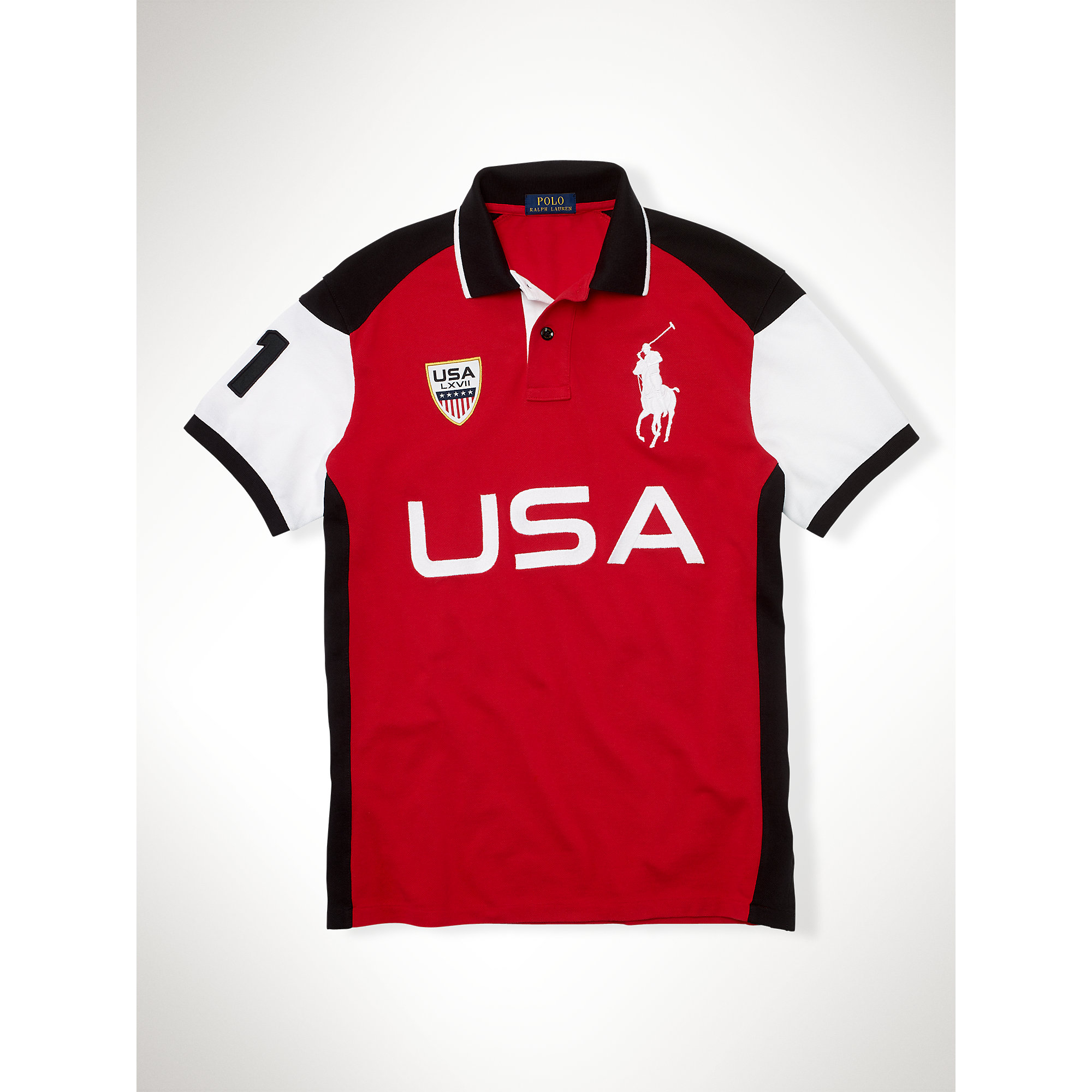 Lyst Polo Ralph Lauren CustomFit "Usa" Polo Shirt in Red for Men
