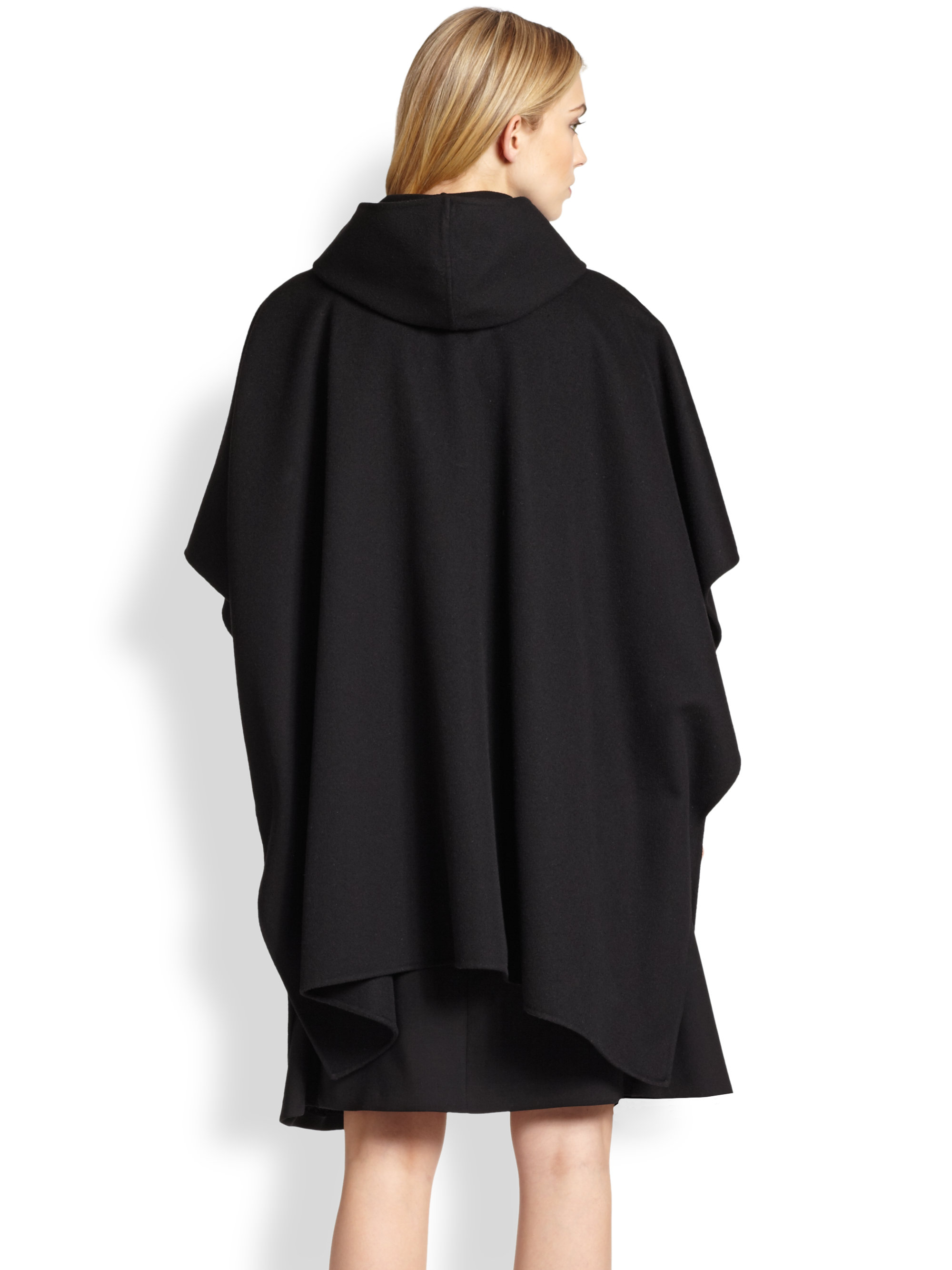 Lyst - Max Mara Juditta Hooded Poncho in Black