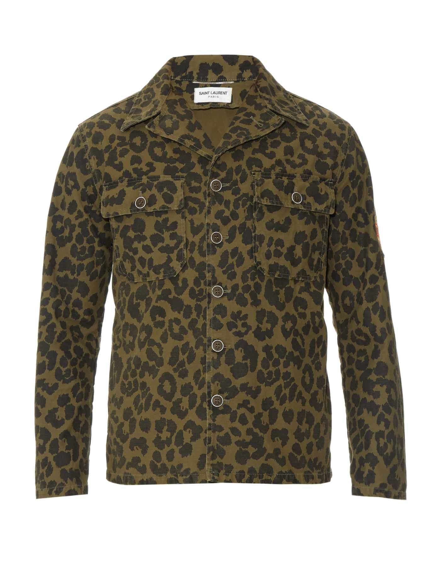 Saint laurent Camouflage Leopardprint Field Jacket in Green for Men Lyst
