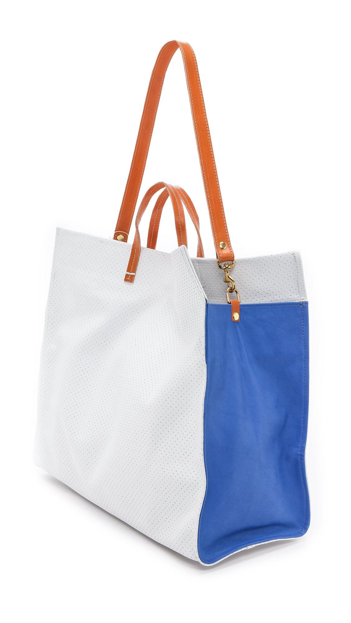 Clare v. Simple Tote White Semi Perf in White | Lyst