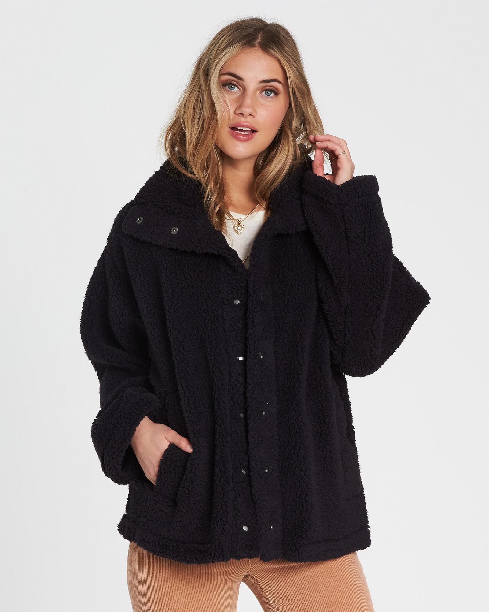 Lyst - Billabong Cozy Days Fleece Jacket in Black