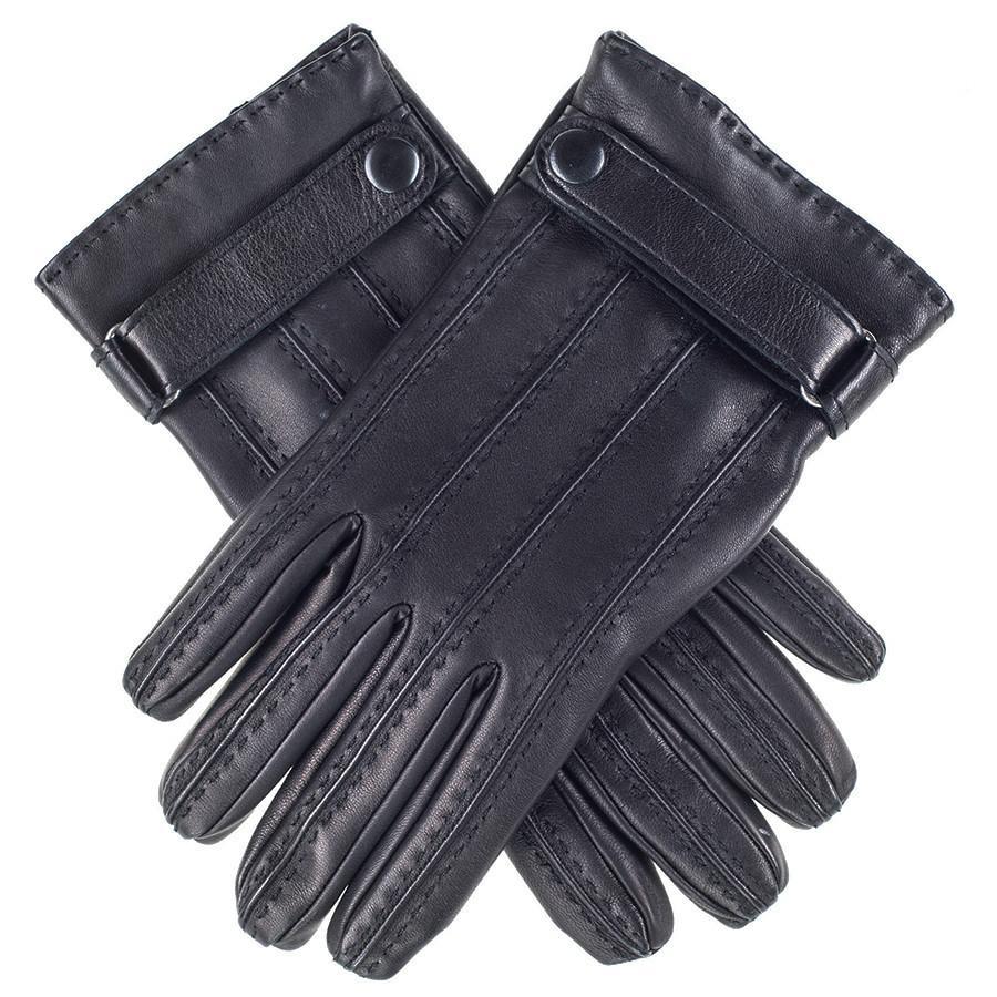 Lyst Black.Co.Uk Black Leather Gloves With Strap in Blue