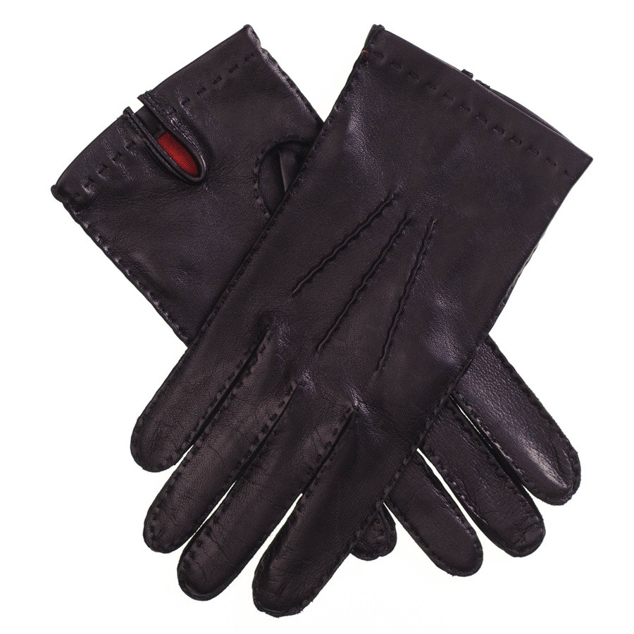 Uk Mens Silk Lined Leather Gloves In Black For Men Lyst