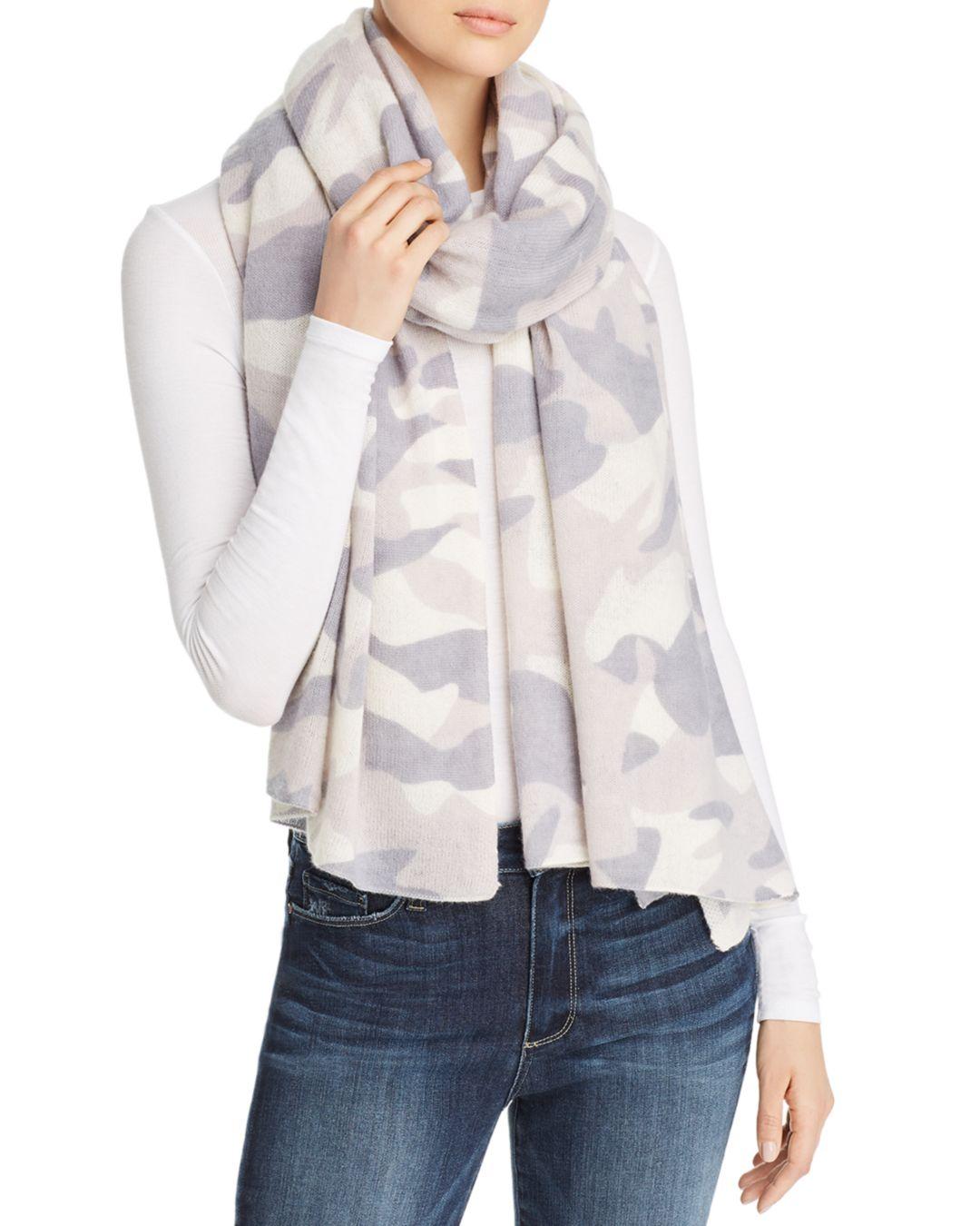 C By Bloomingdale's Camo Cashmere Travel Wrap in Gray Lyst