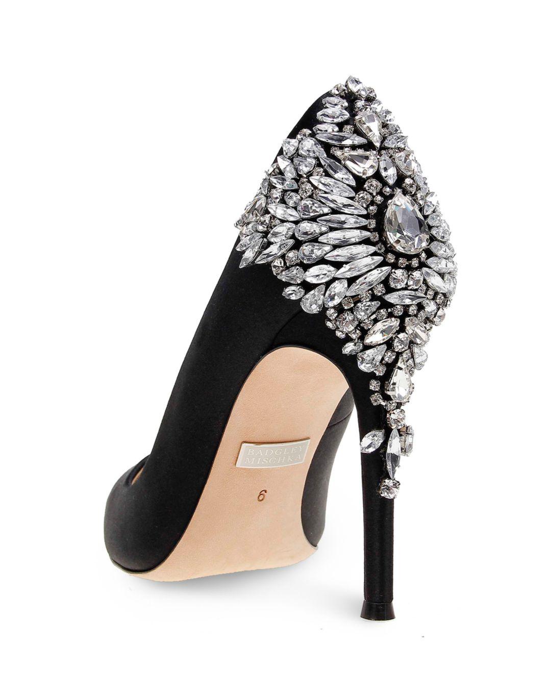 Badgley Mischka Gorgeous Embellished Pointed Toe Pumps In White - Lyst