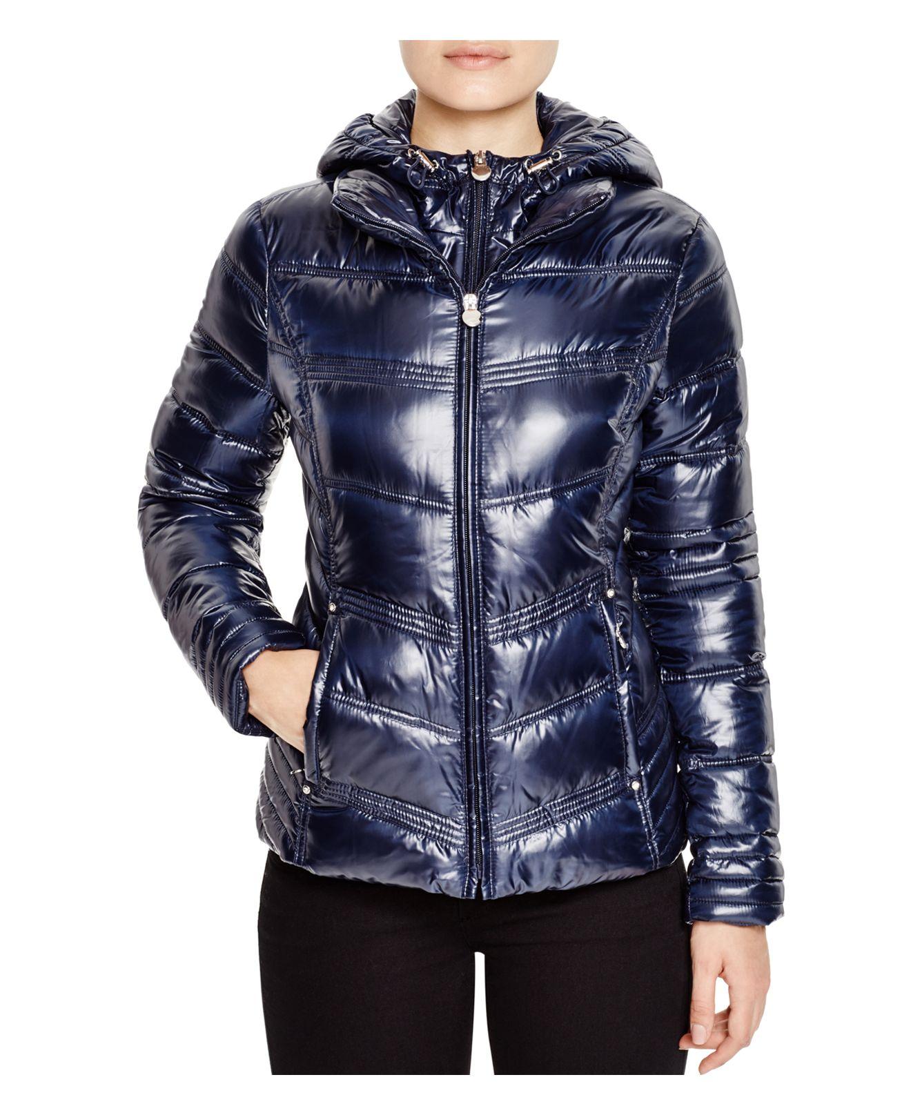 laundry by shelli segal pillow collar hooded puffer jacket