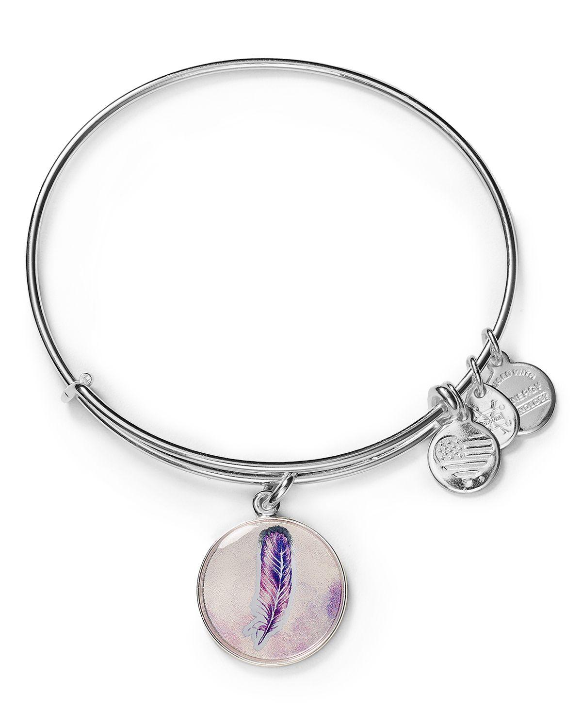 Lyst Alex And Ani Art Infusion Feather Expandable Wire Bangle In Gallery