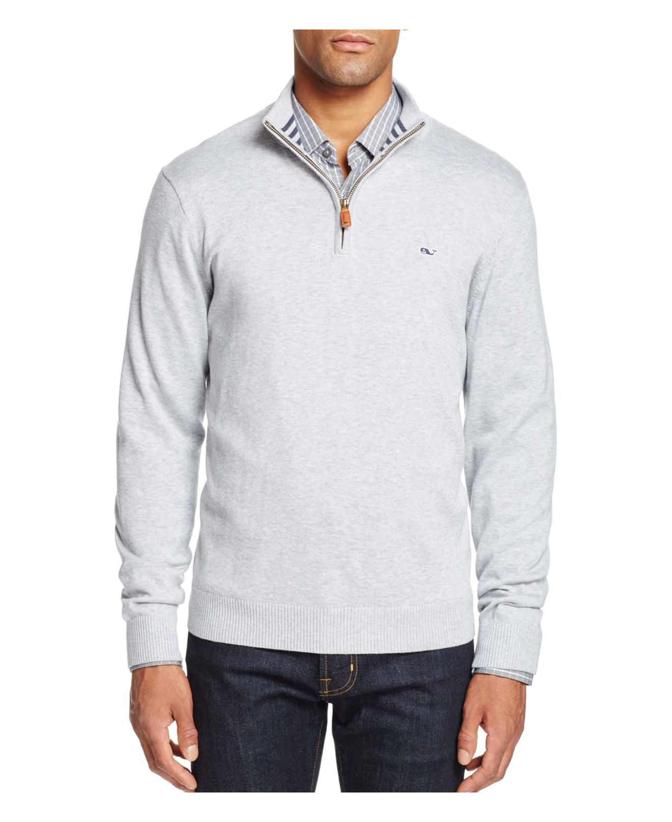 Lyst - Vineyard Vines Pima Cotton Quarter Zip Sweater in Gray for Men