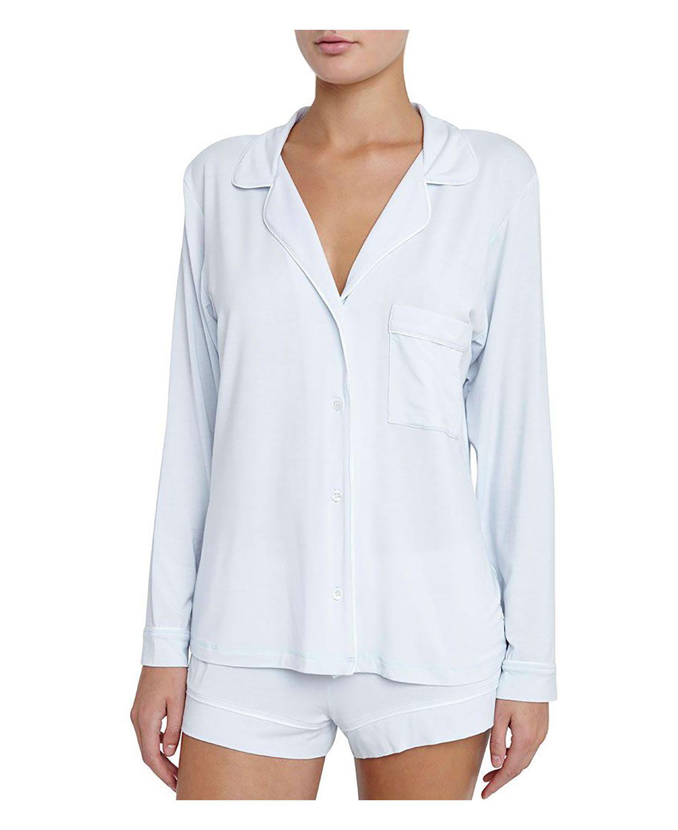 Eberjey Gisele Long Sleeve Short Pajama Set in Blue | Lyst