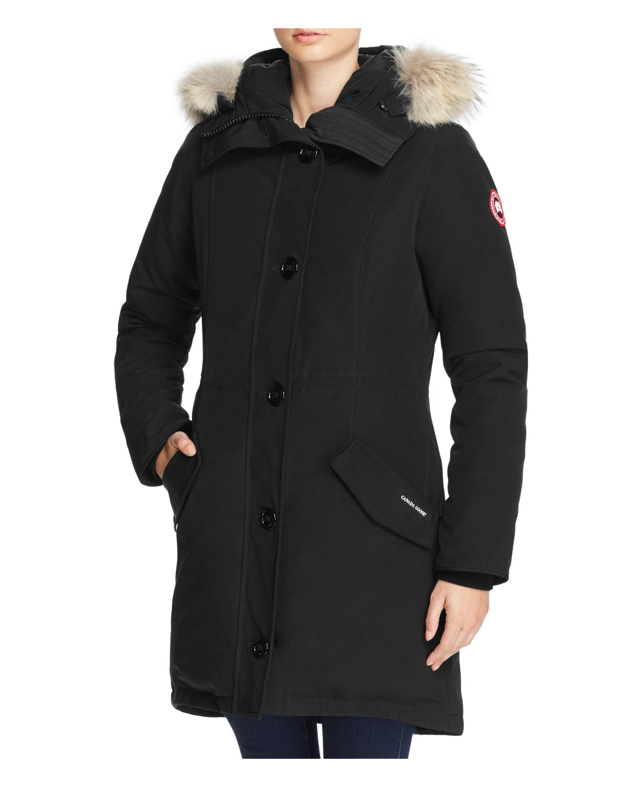 canada-goose-fur-trim-rossclair-down-parka-in-black-lyst