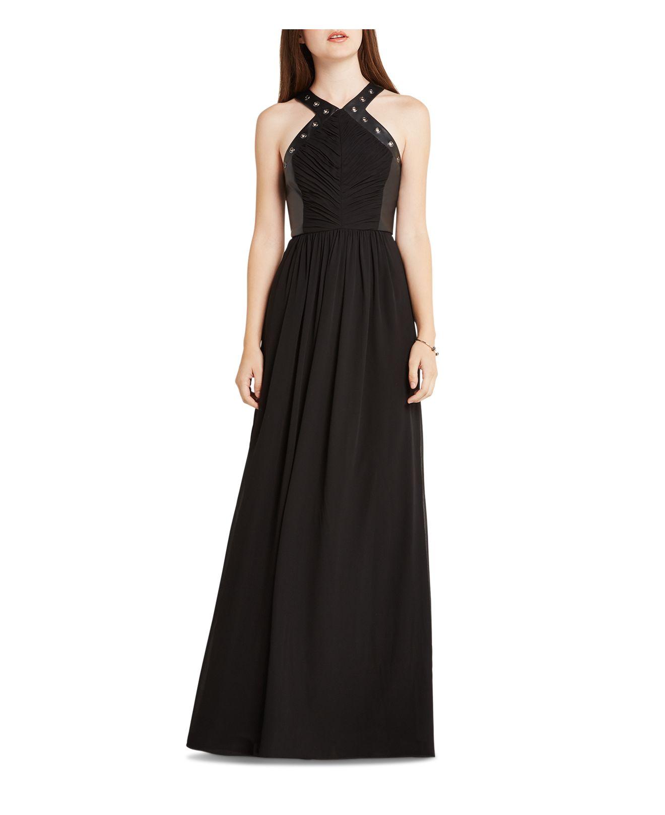 lyst bcbgeneration faux leather detail maxi dress in black lyst bcbgeneration faux leather detail maxi dress in black