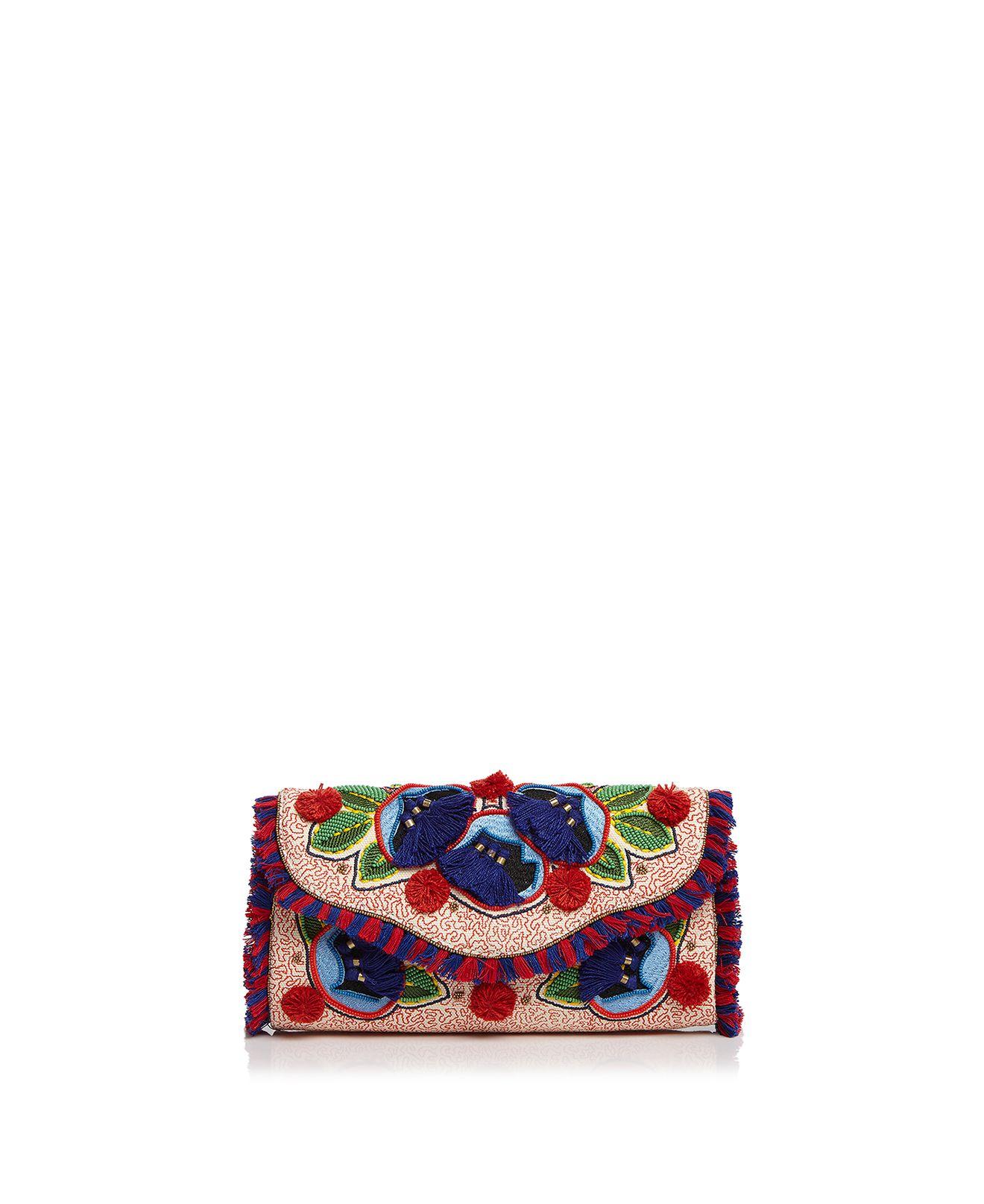 Lyst Burch Embroidered Floral Flap Clutch lyst burch embroidered floral flap clutch