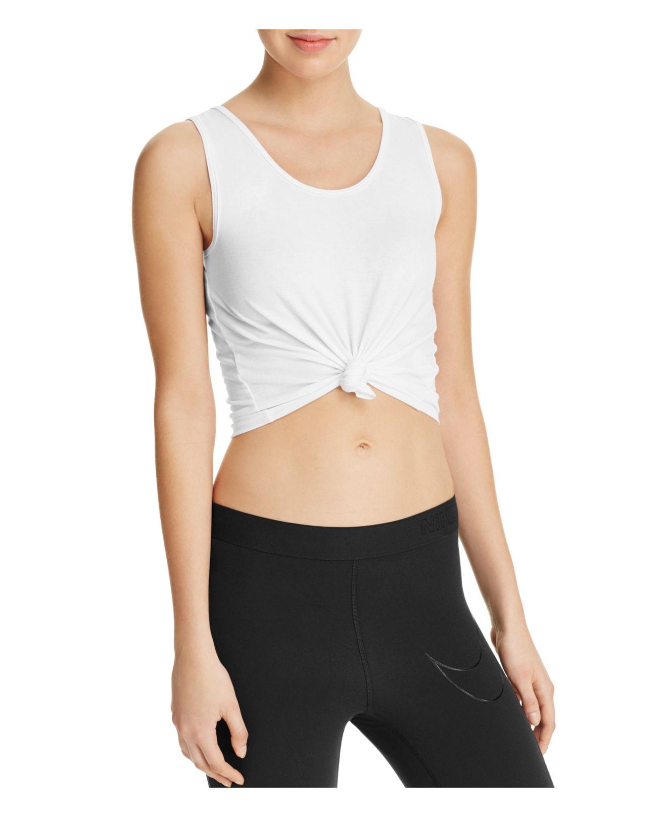 Lyst - Onzie Knot Crop Top in White