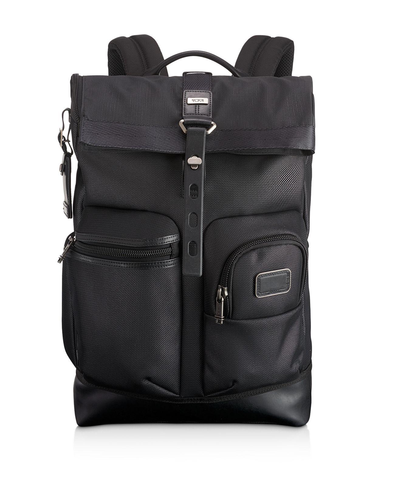 Tumi Cypress Roll Top Leather Backpack In Black For Men | IUCN Water