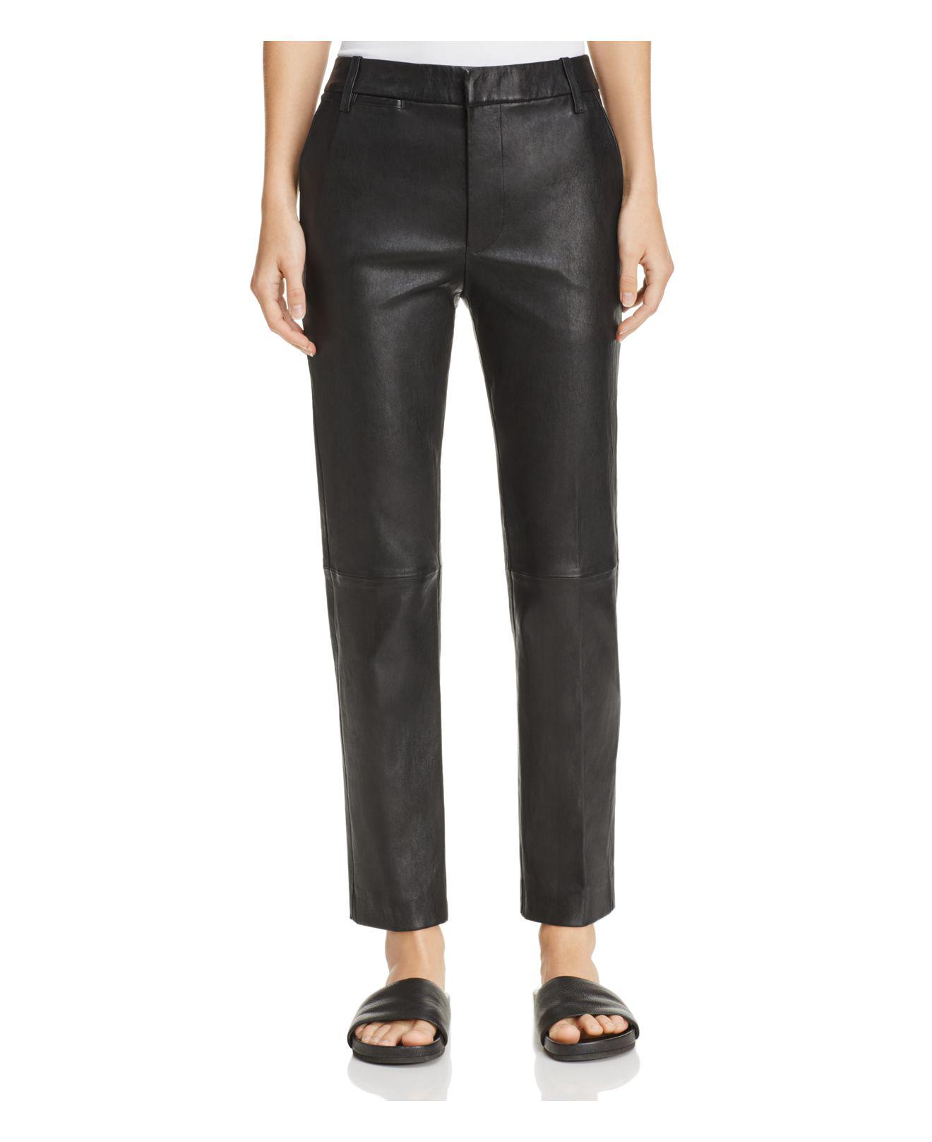 Lyst - Vince Straight-leg Leather Pants in Black