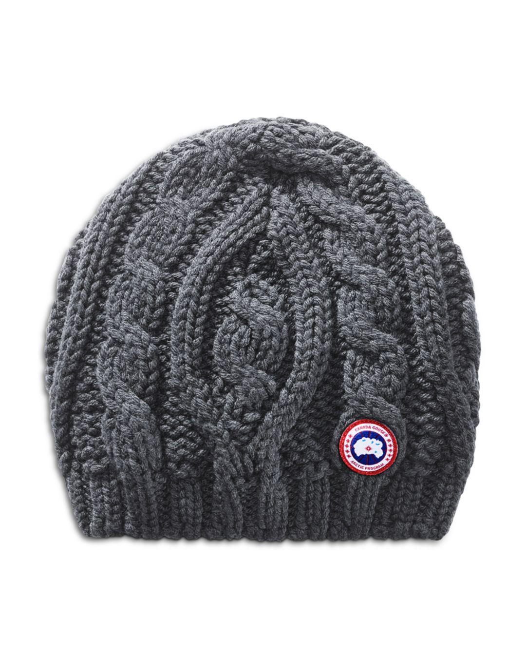 Lyst - Canada Goose Cable Knit Beanie in Gray