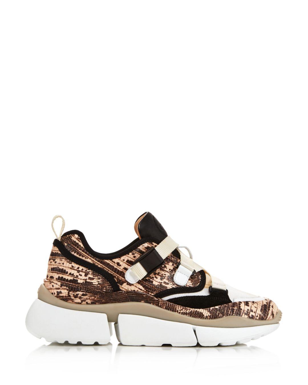 Lyst - Chloé Women's Sonnie Mixed-media Low-top Sneakers
