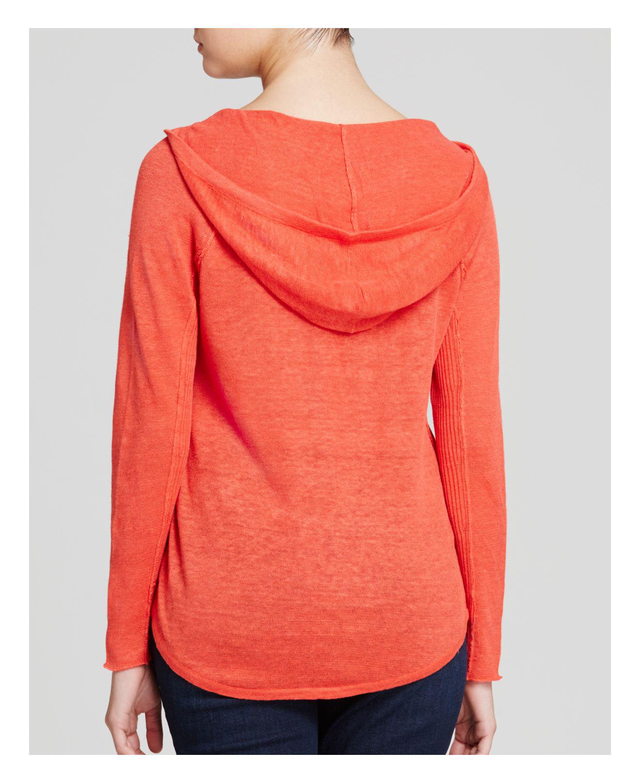 Lyst - Eileen Fisher Linen Hoodie Sweater in Orange