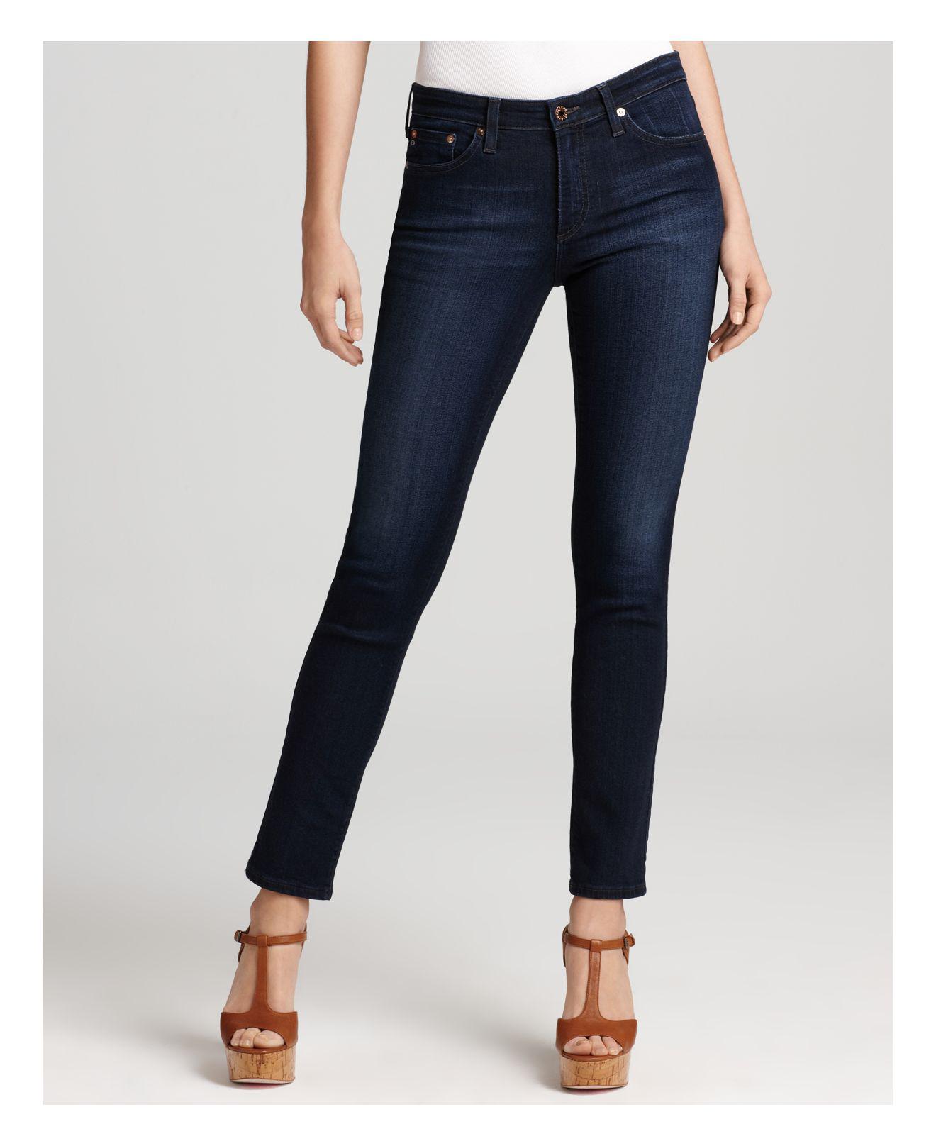 Ag jeans Prima Mid Rise Jeans In Jetsetter in Metallic | Lyst