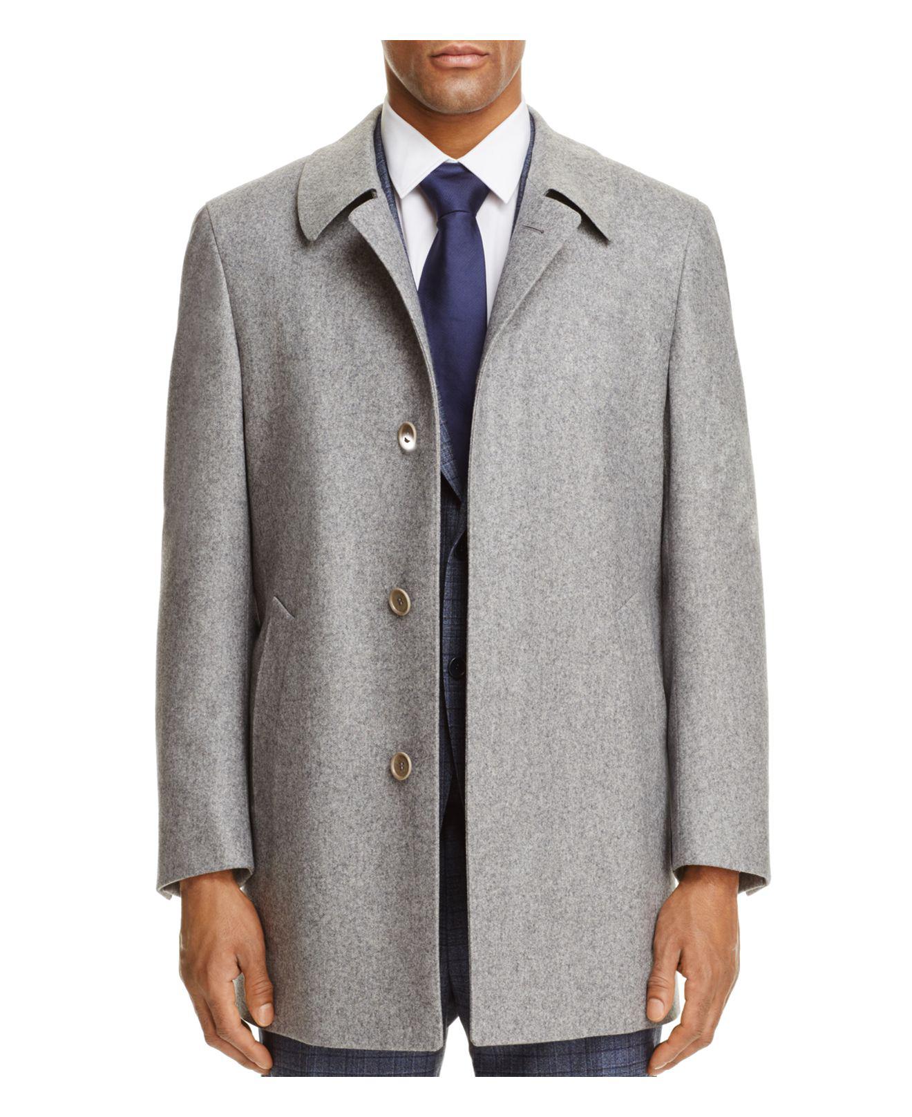 Lyst - Canali Car Coat in Gray for Men