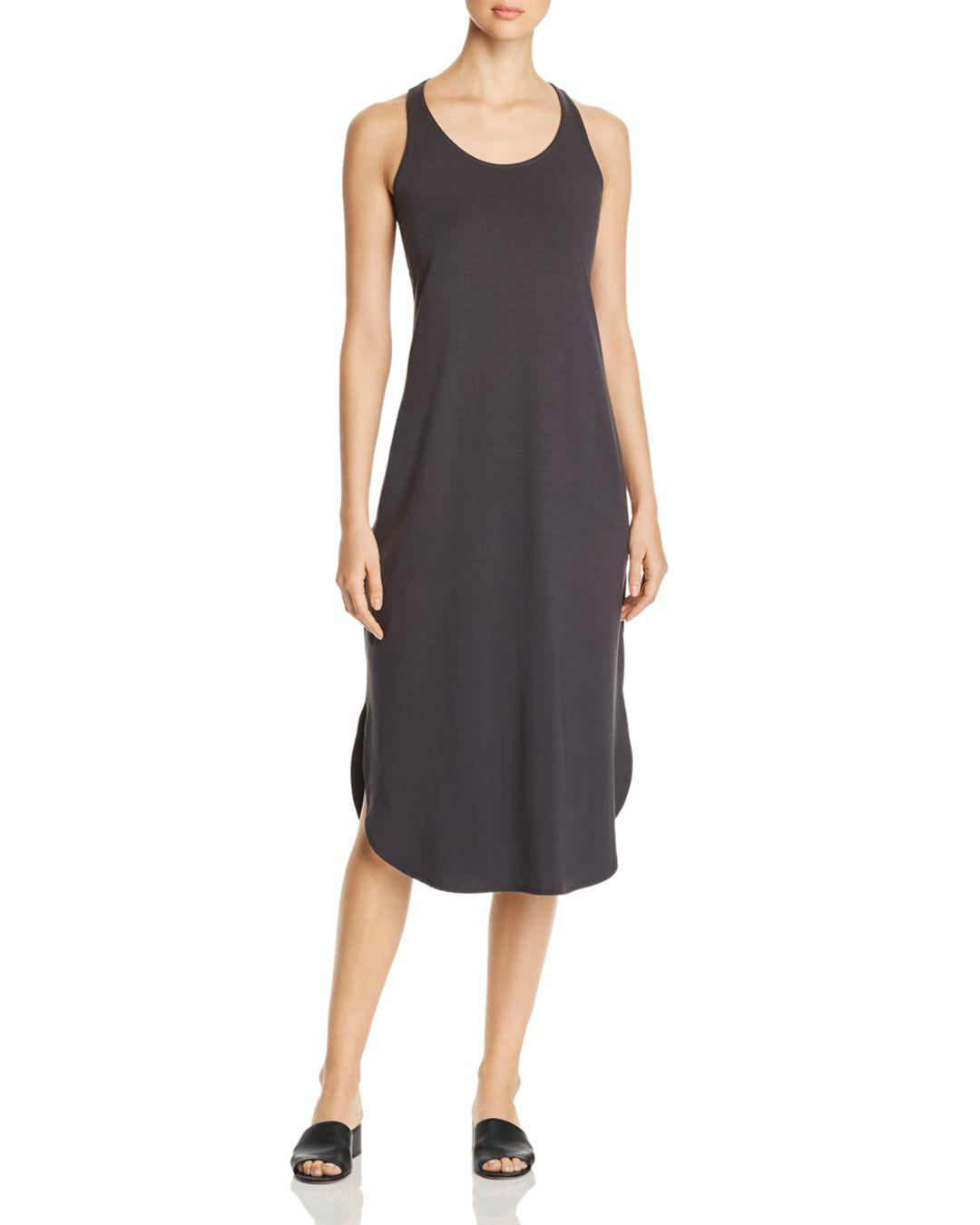 Lyst - Eileen Fisher Midi Tank Dress in Black