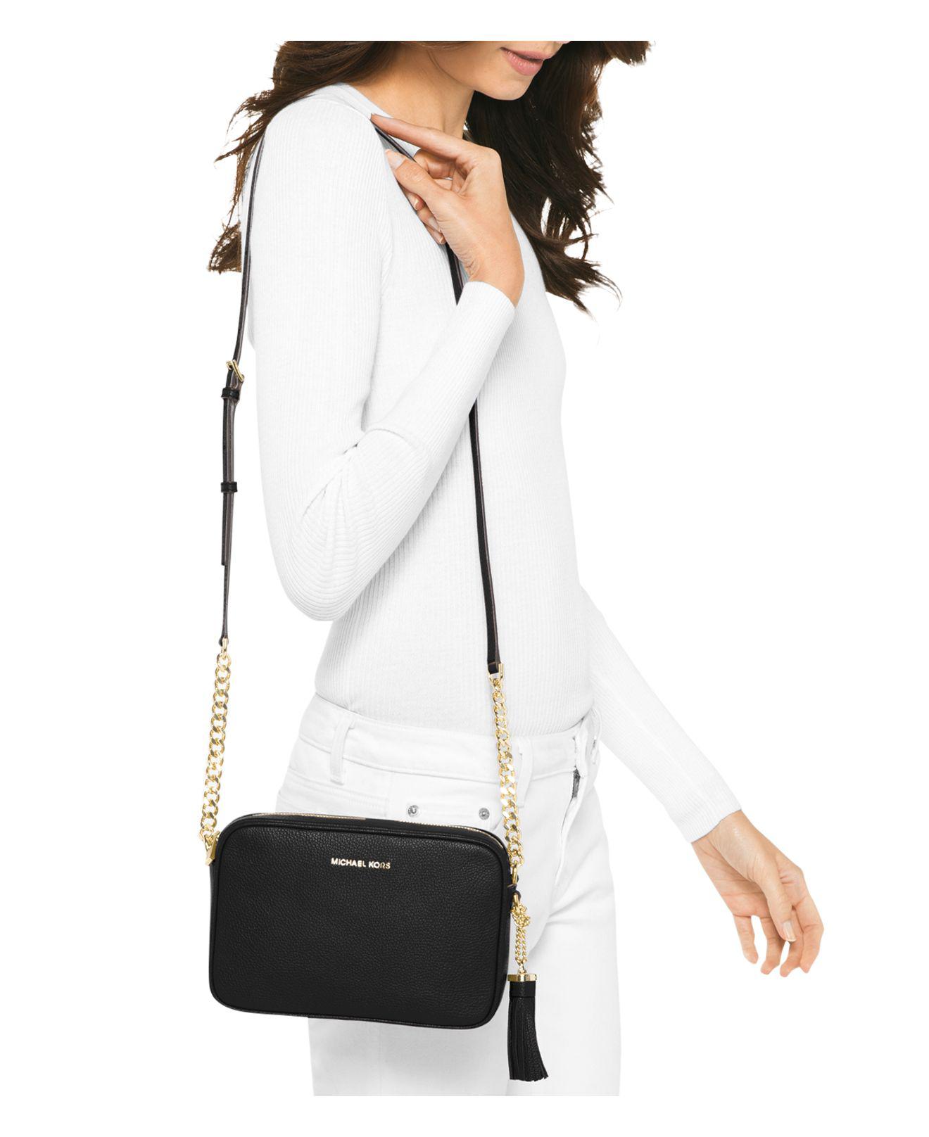 michael kors camera bag black