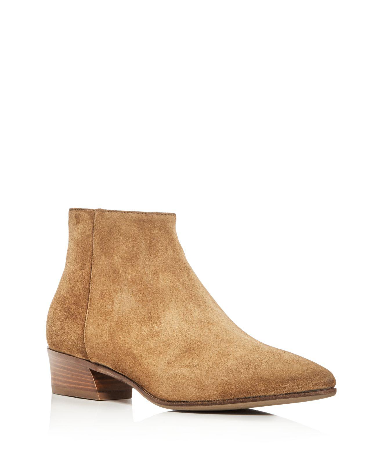 Lyst Aquatalia Fire Weatherproof Suede Booties in Brown