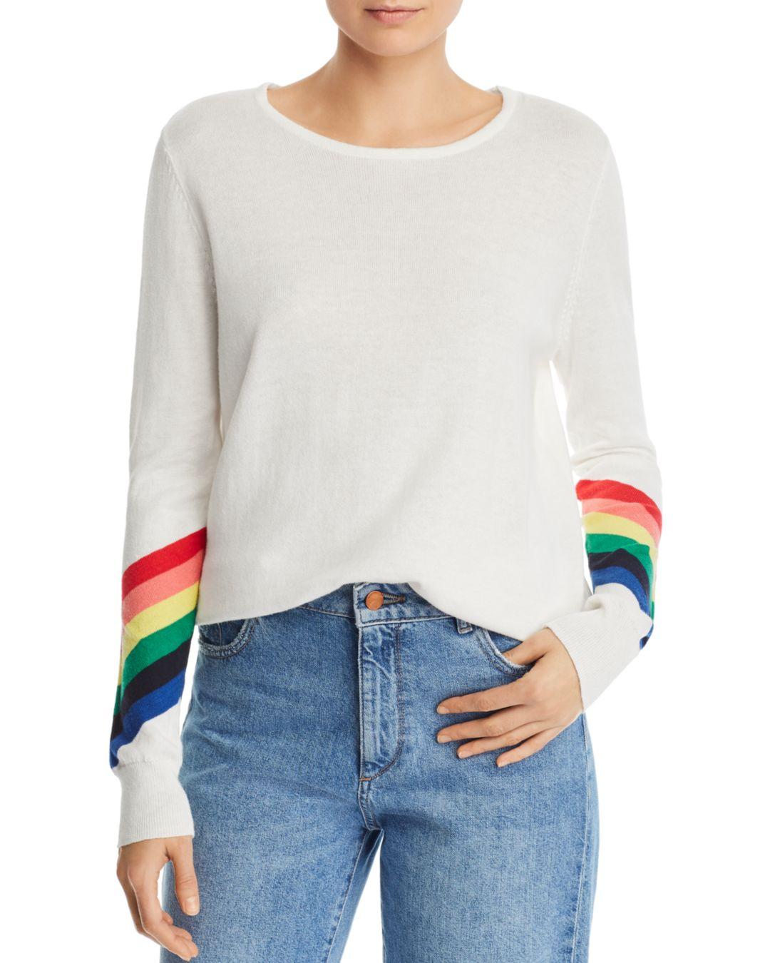 Lyst - Aqua Rainbow-sleeve Sweater in White