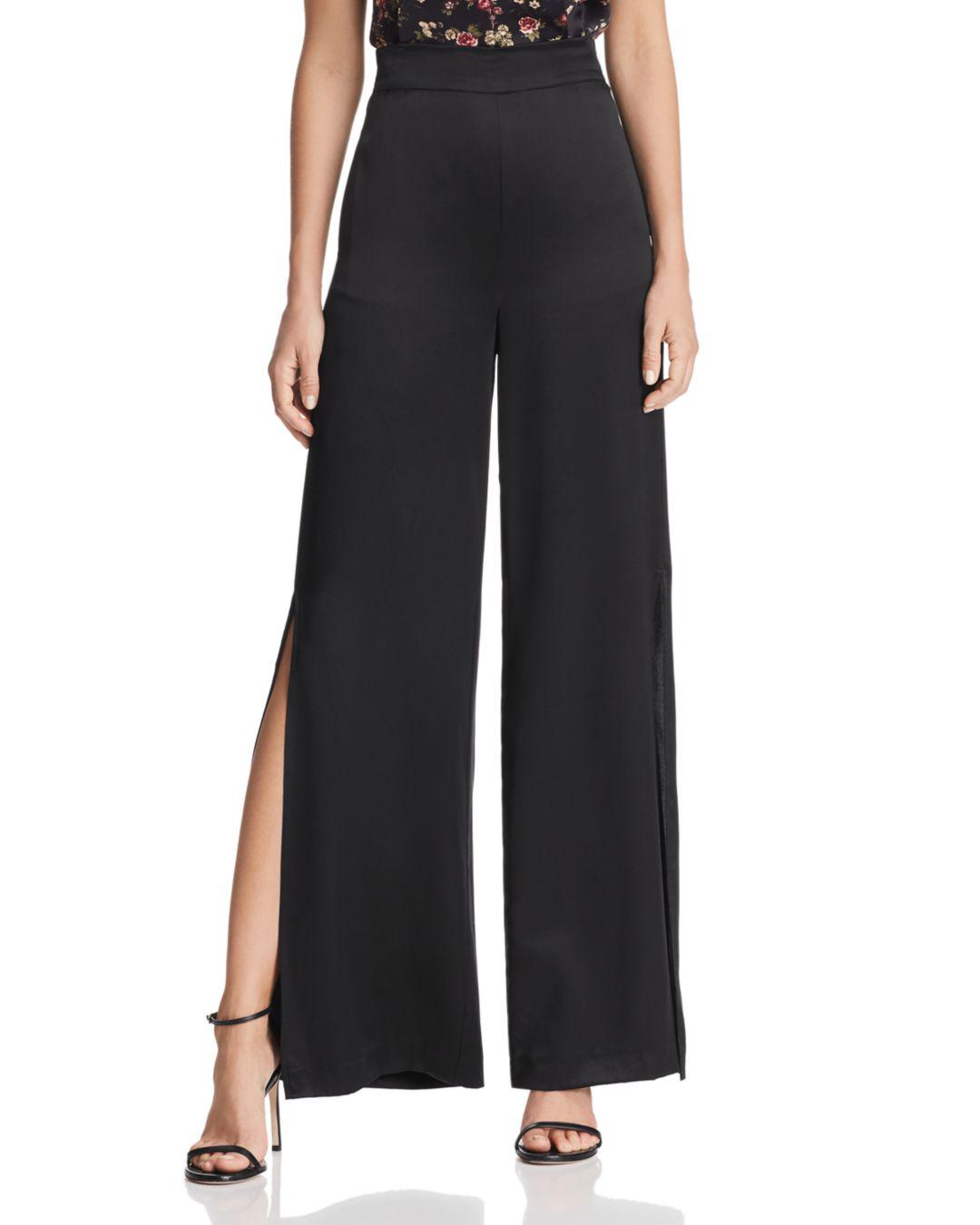 Cami NYC Miles Side-slit Wide-leg Silk Pants in Black - Lyst
