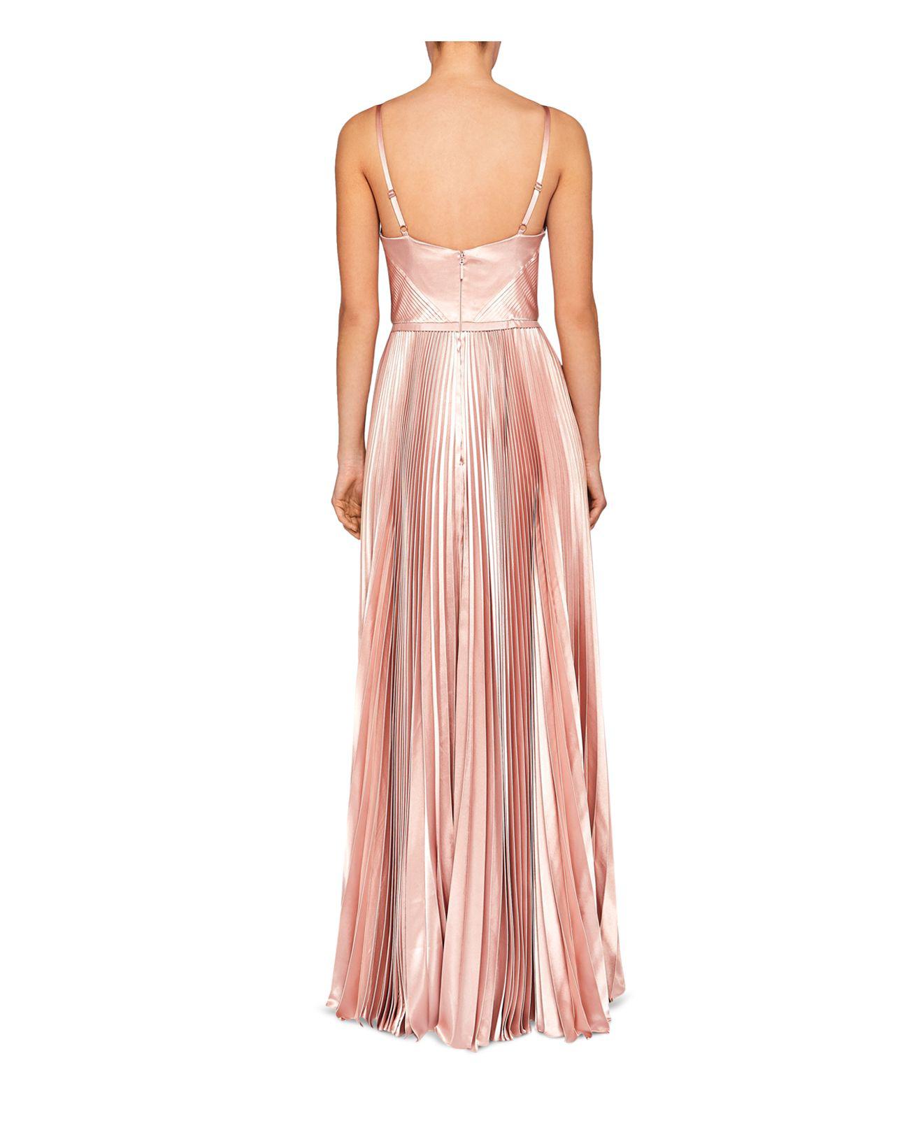 ted baker rose gold pleated dress