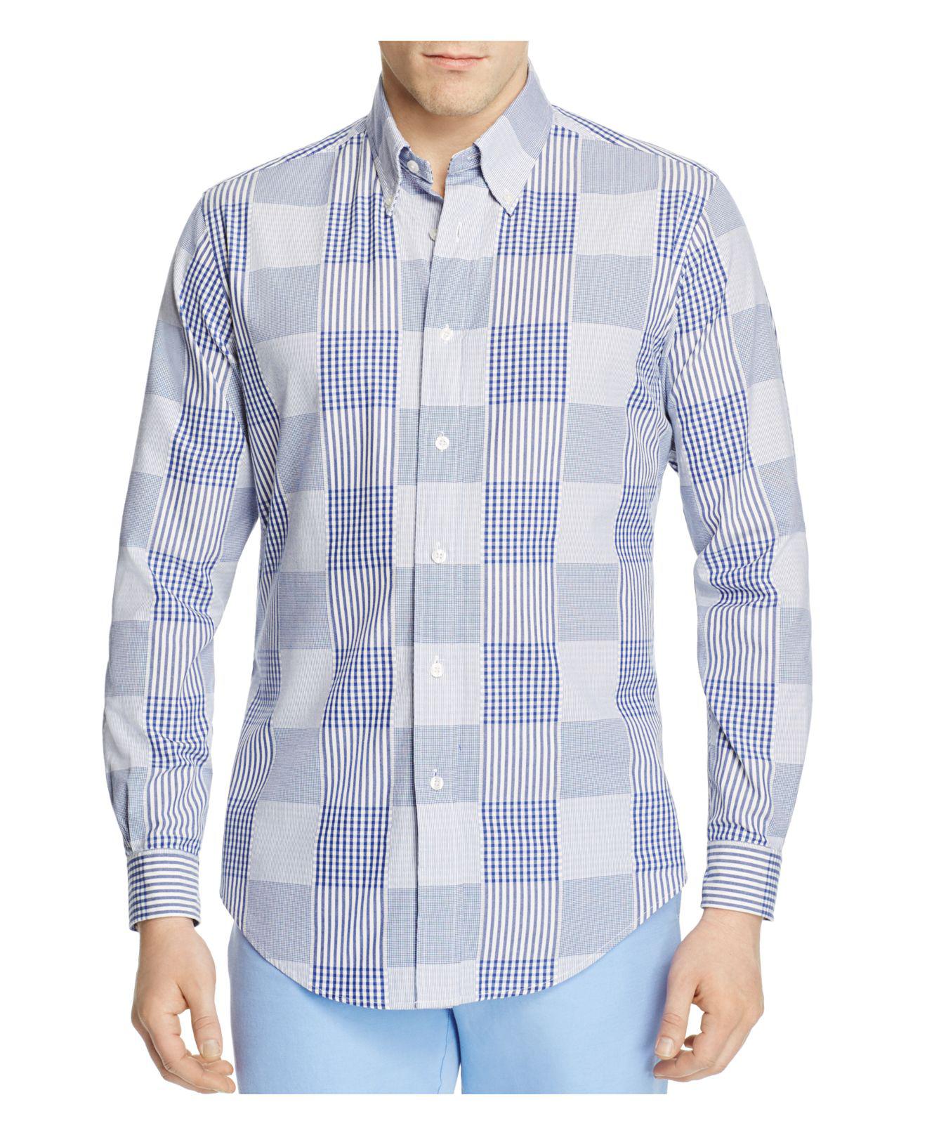 Lyst - Brooks Brothers Regent Patchwork Slim Fit Button-down Shirt in ...