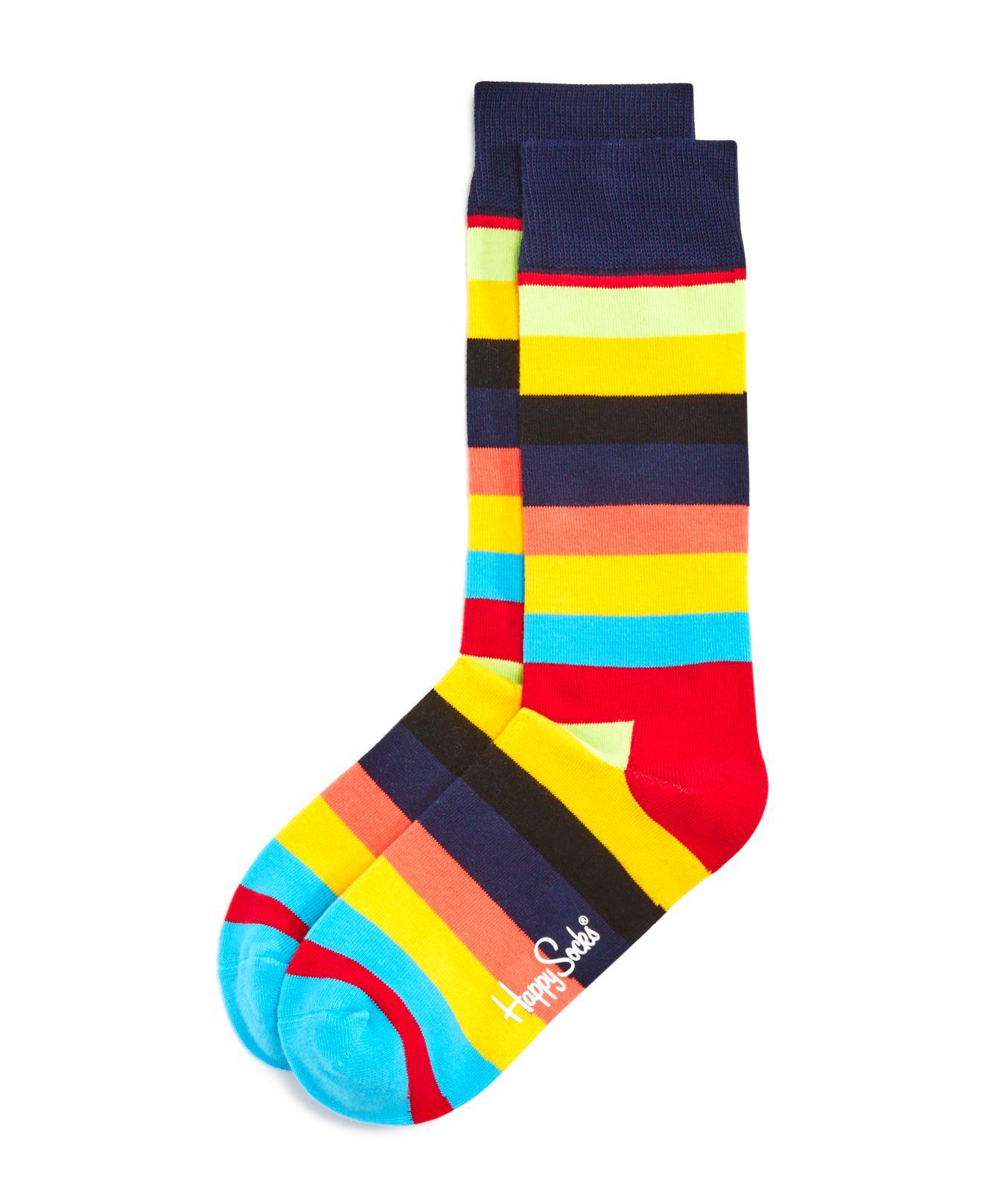 Lyst Happy Socks Men's Bright Stripe Socks in Yellow for Men