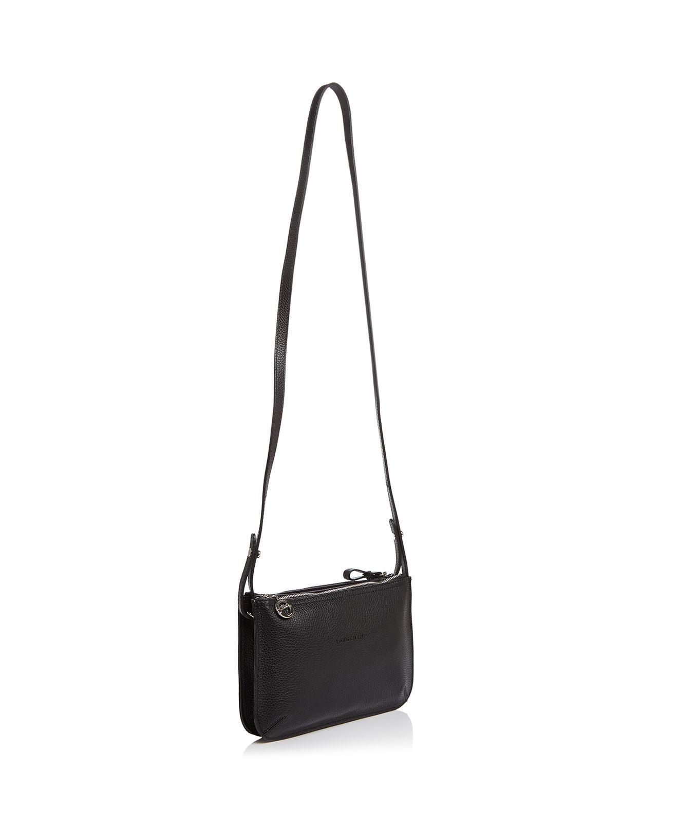Lyst Longchamp Le Foulonne Double Zip Small Leather Crossbody in Black