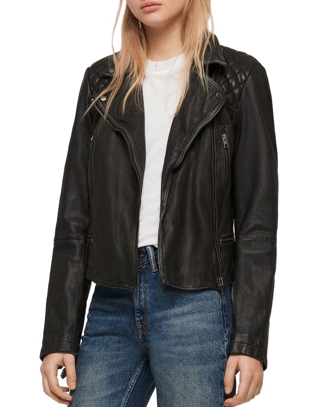 allsaints cargo quilted leather biker jacket