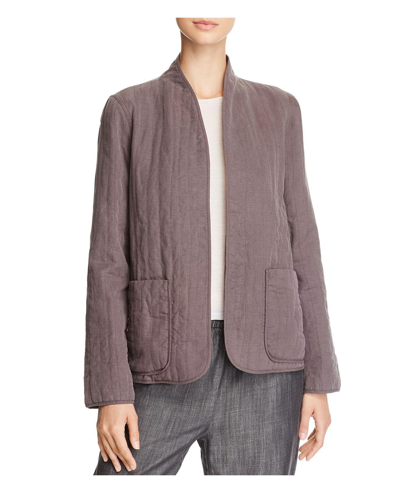Lyst - Eileen Fisher Quilted Open-front Jacket