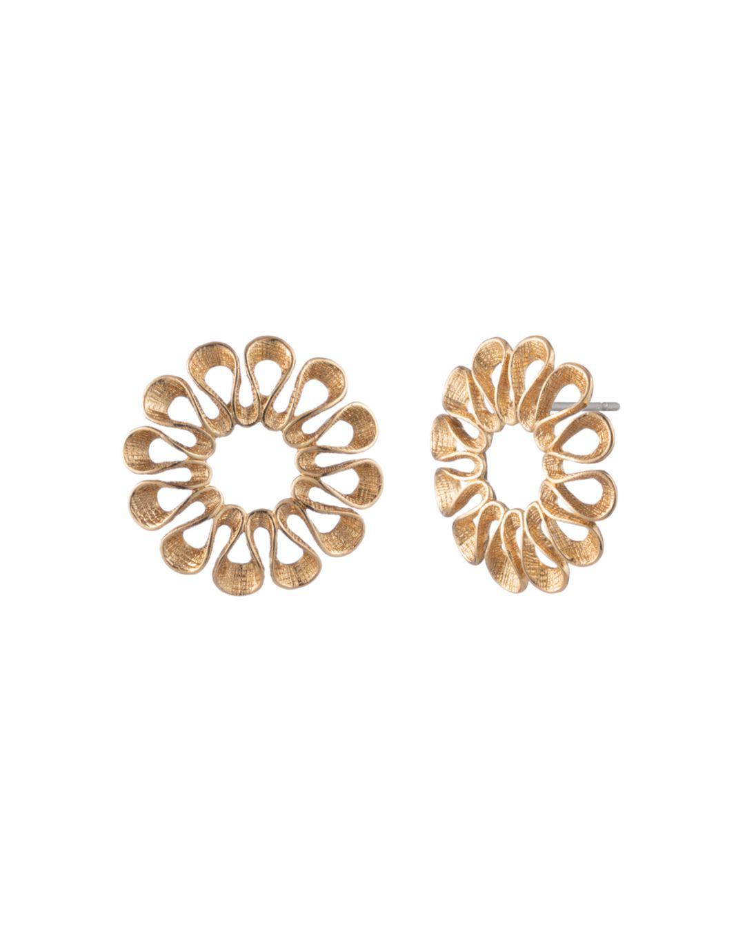 Lyst Trina Turk Vintage Flower Oversized Stud Earrings In Metallic Trina Turk