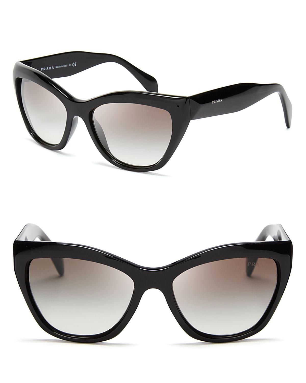 Lyst - Prada Cat Eye Sunglasses, 56mm in Black