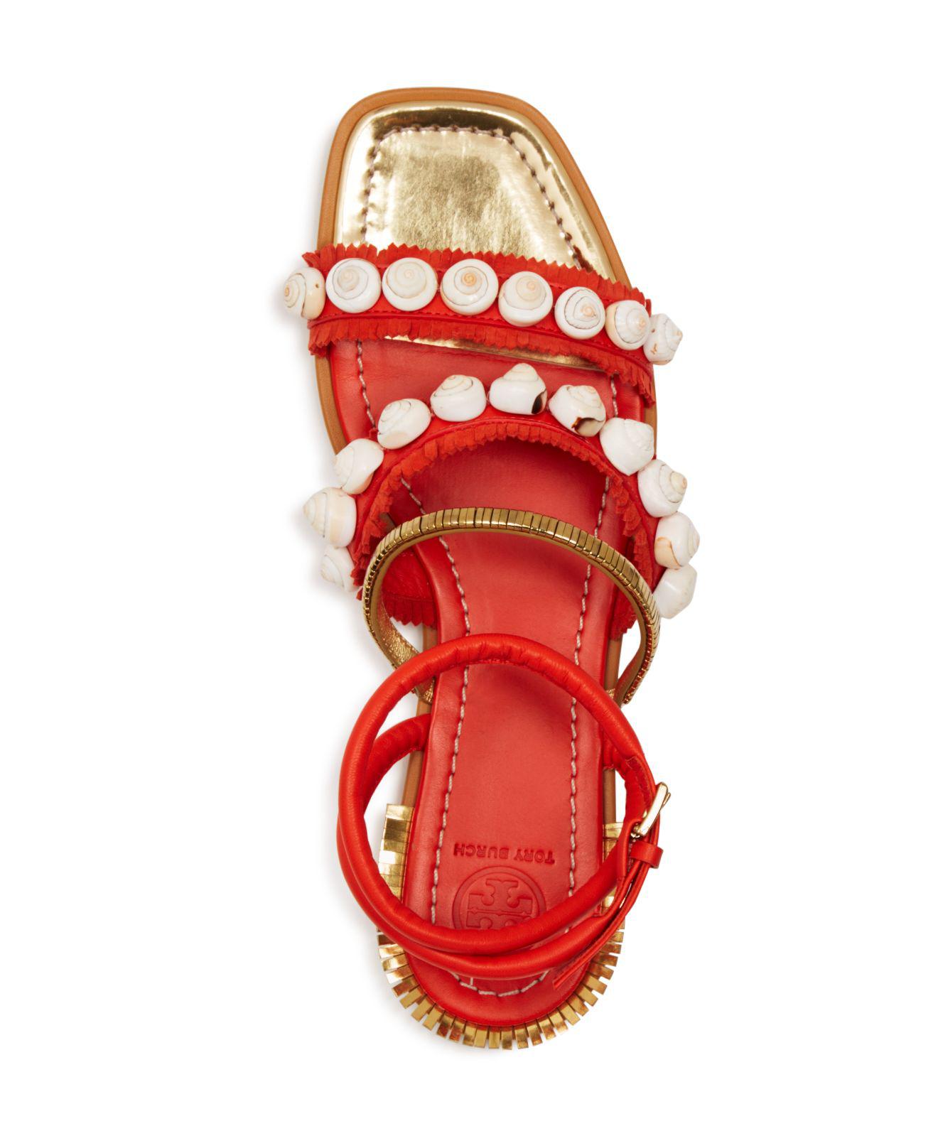tory burch seashell sandals
