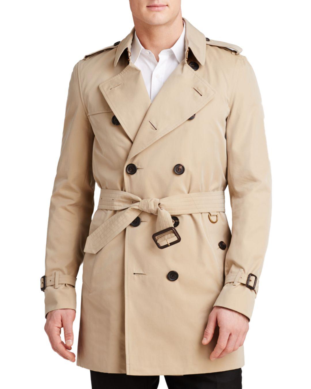 Burberry Heritage Kensington Mid - Length Trench Coat in Natural for ...
